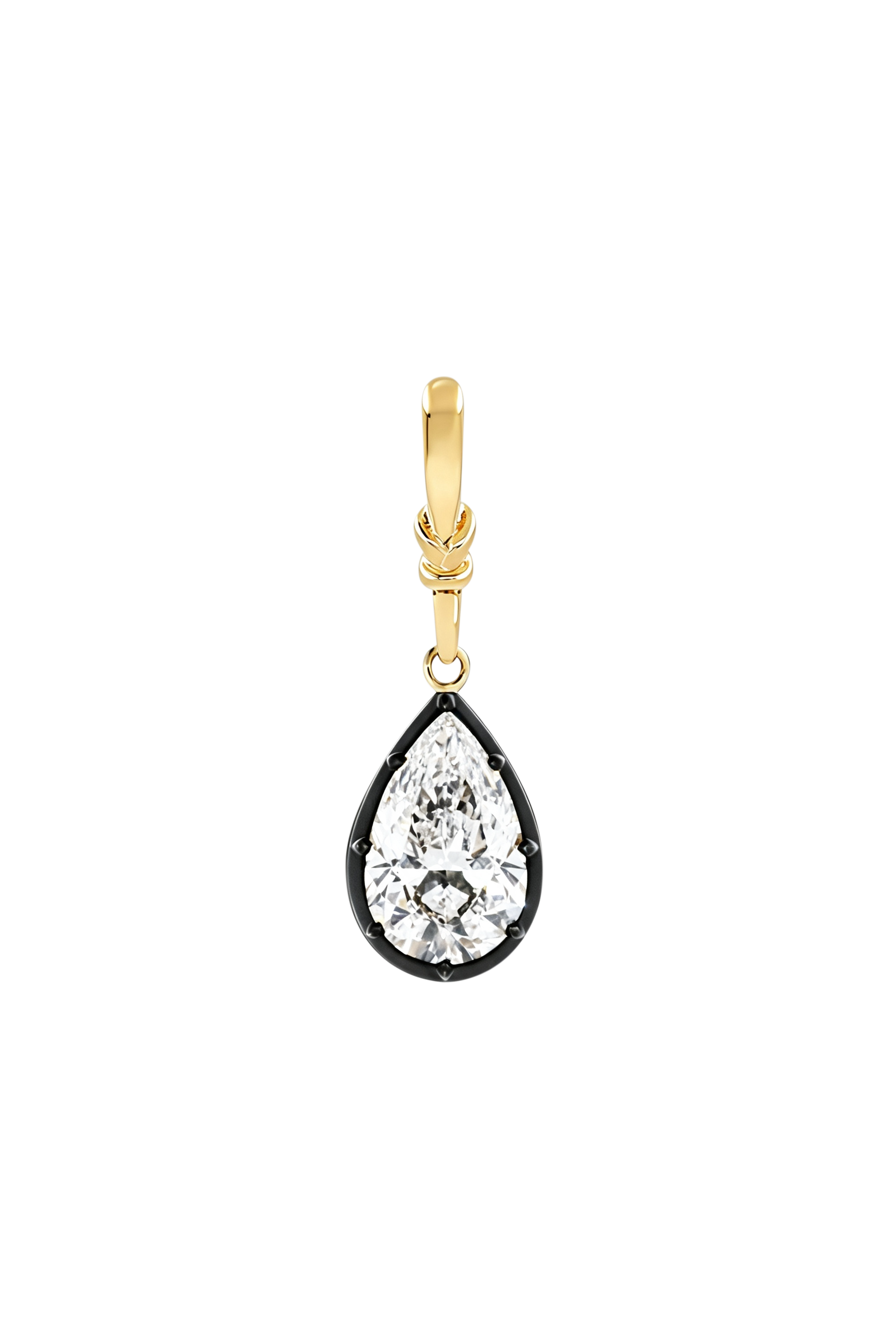 "Silk" Rose-Back Pear Diamond Pendant Necklace