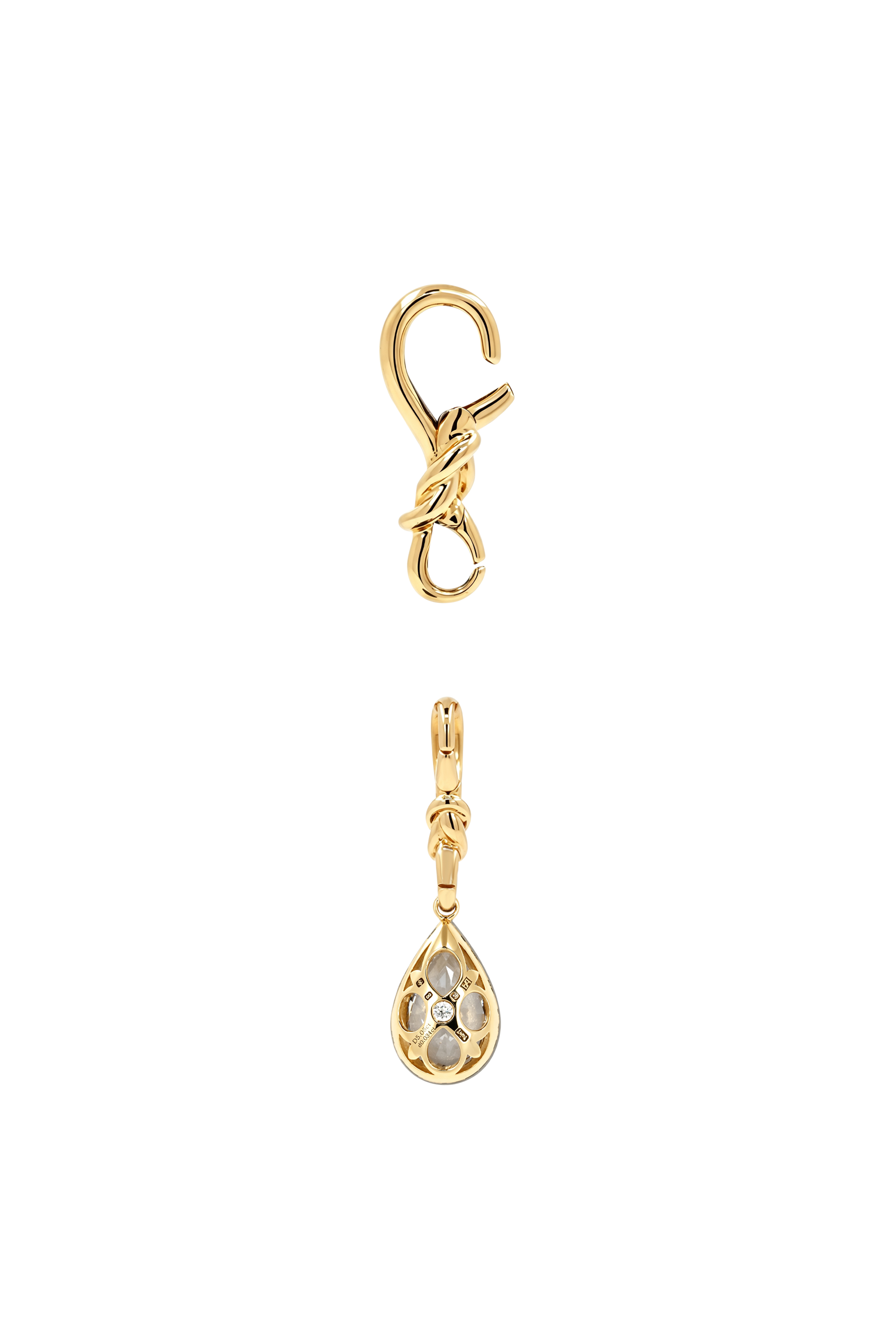 "Silk" Rose-Back Pear Diamond Pendant Necklace