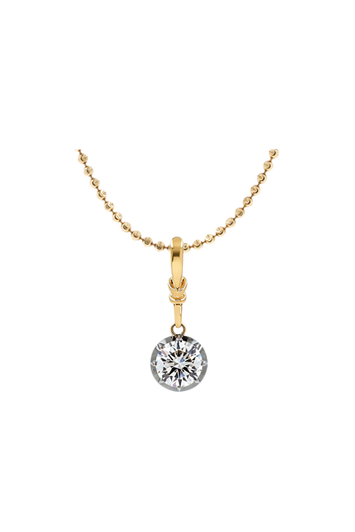 "Silk" Rose-Back Round Diamond Pendant Necklace