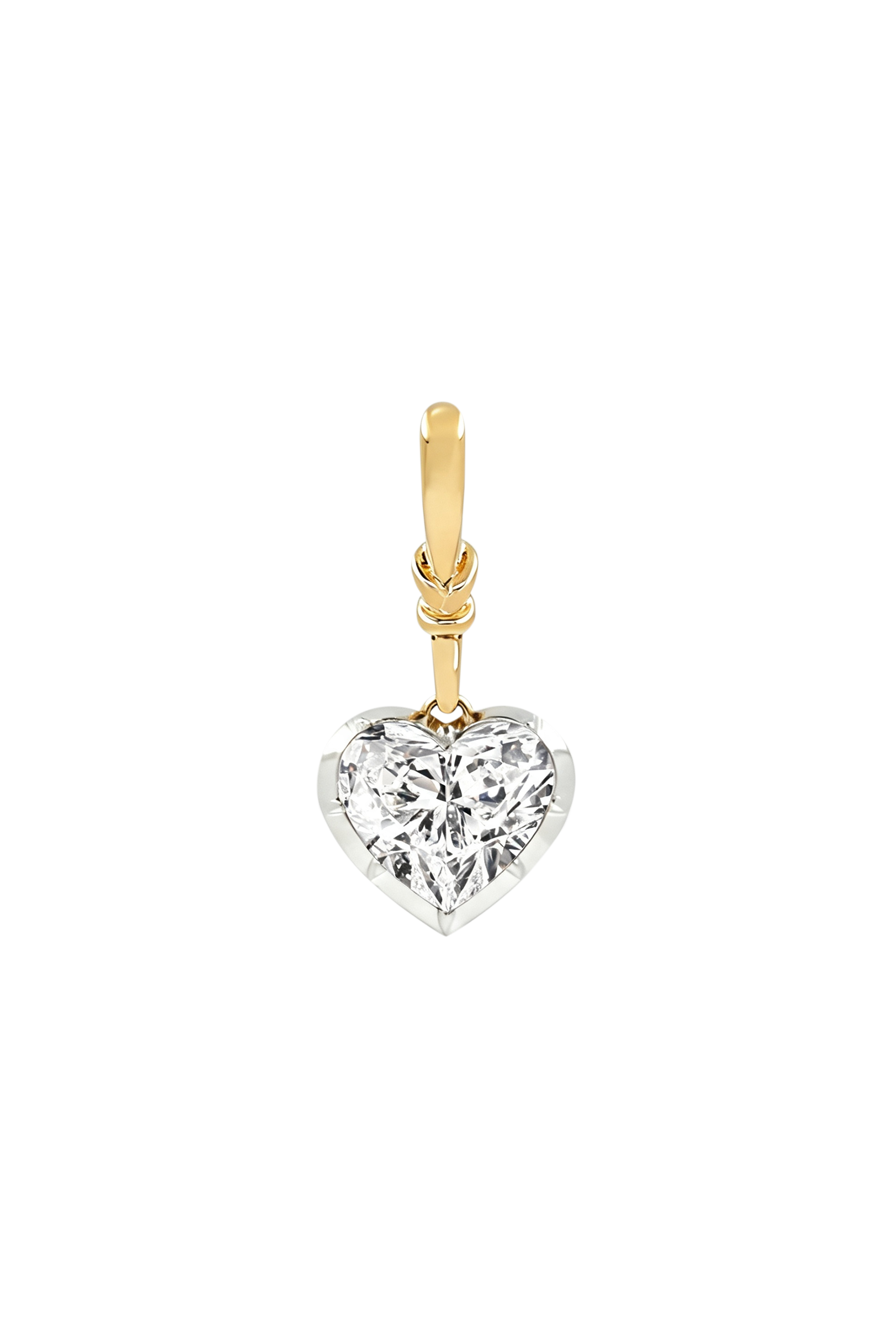 "Silk" Rose-Back Heart Diamond Pendant Necklace