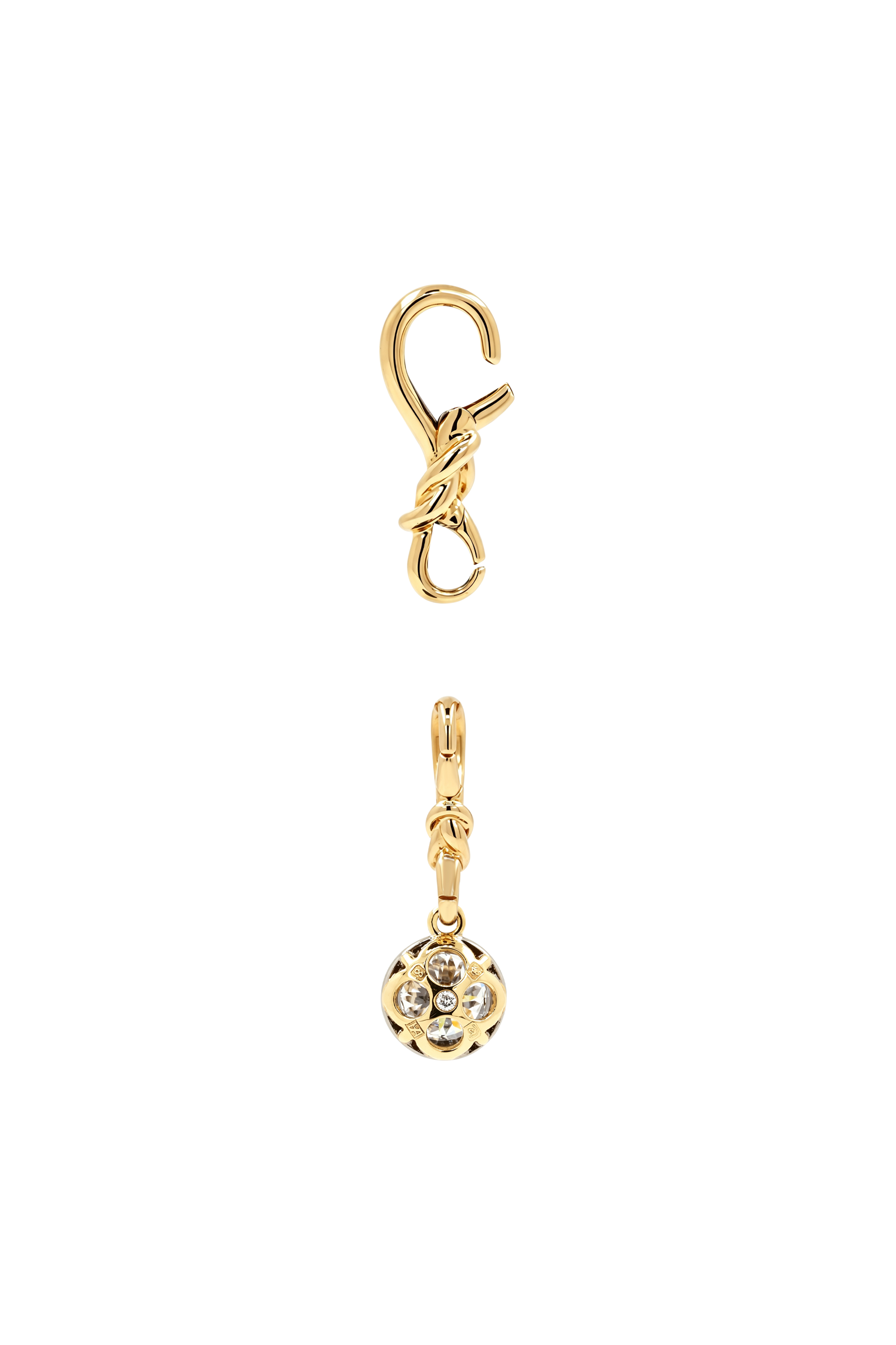 "Silk" Rose-Back Round Diamond Pendant Necklace