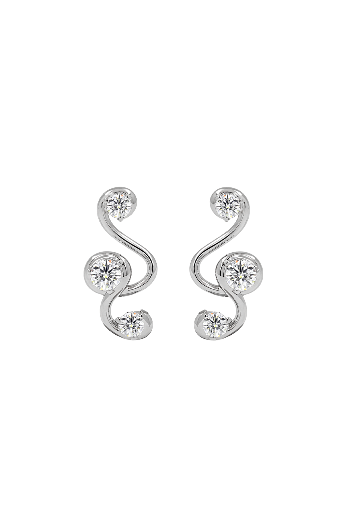 "MFE" Petite Silver Treble Earrings