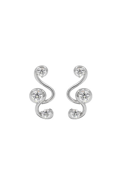 "MFE" Petite Silver Treble Earrings