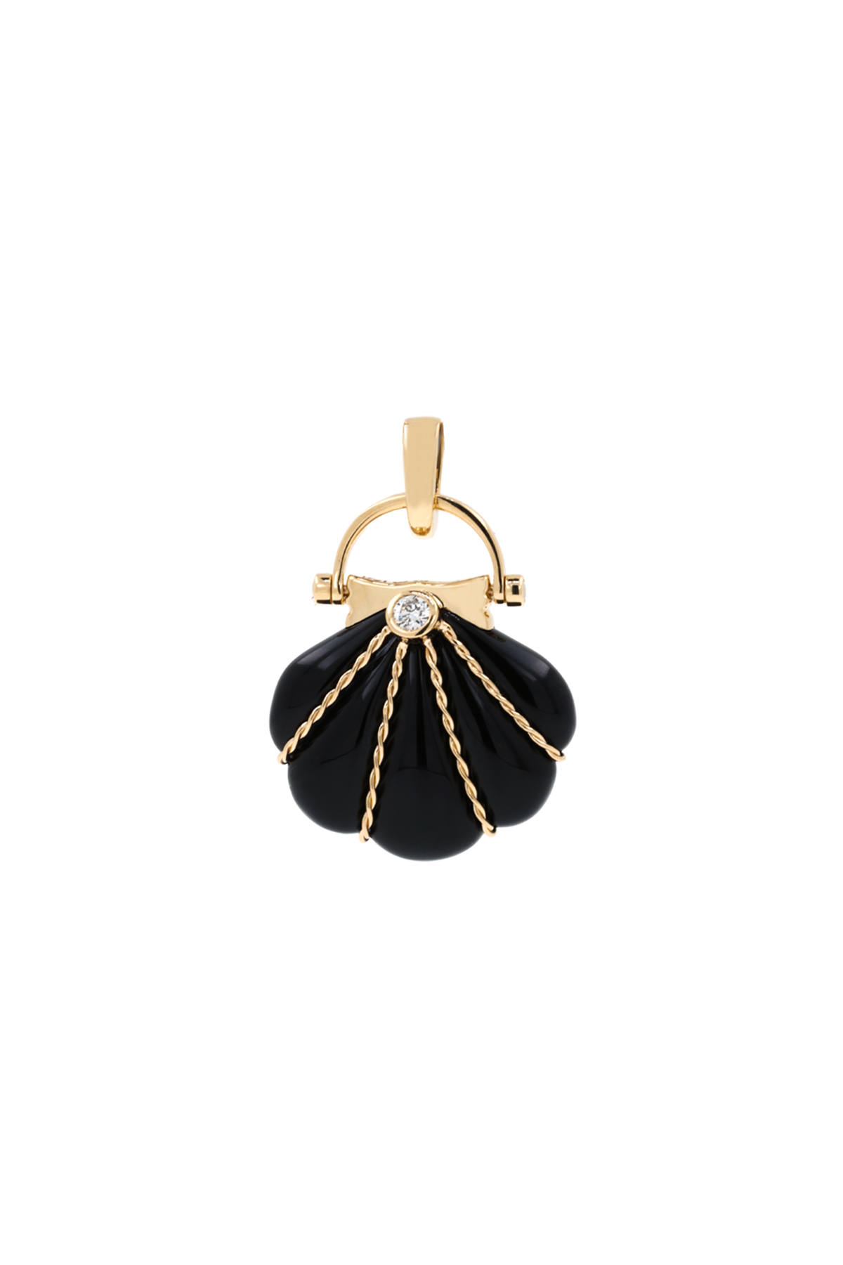 "Siren" Onyx & Diamond Cockle Necklace