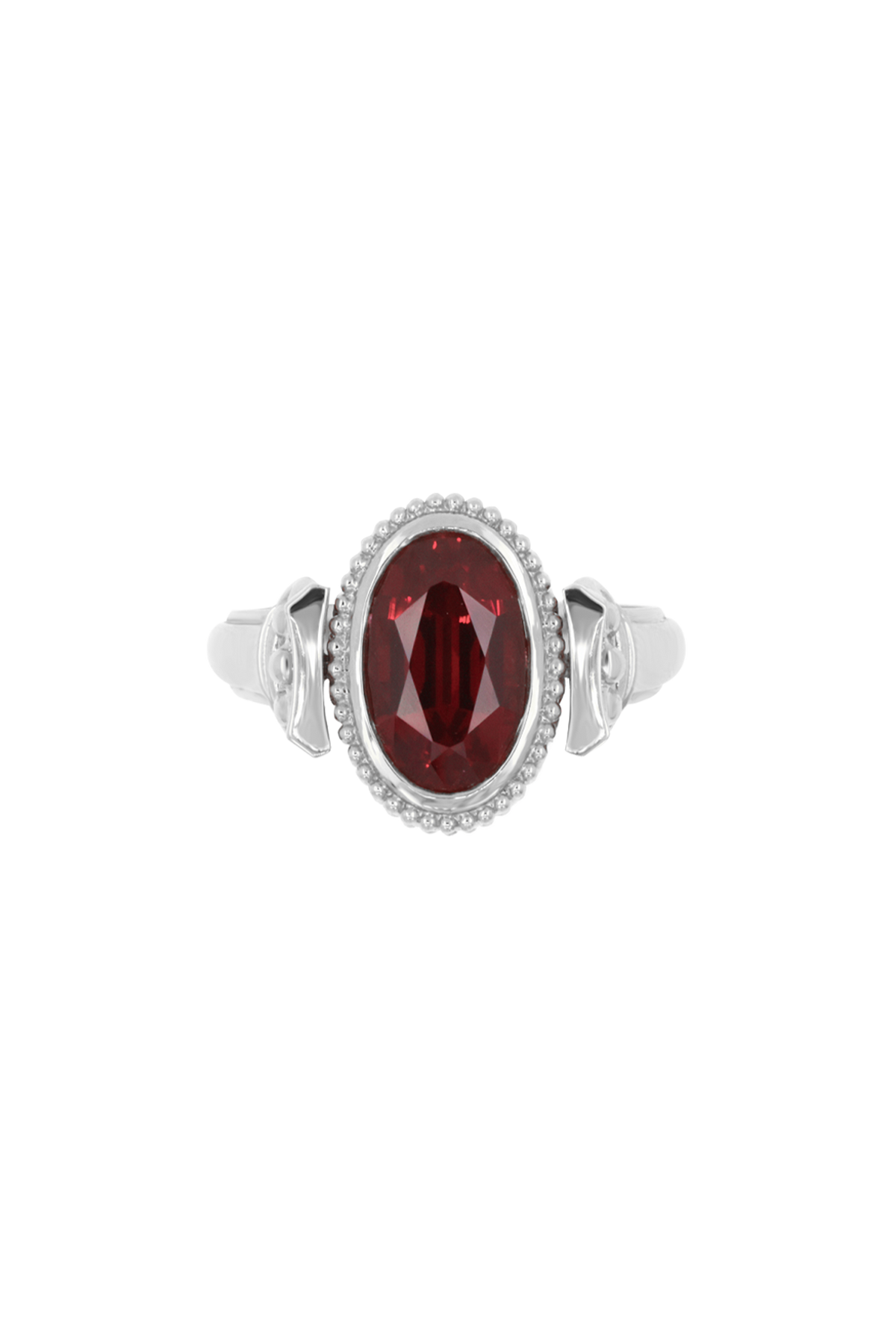 “Regency” Ruby Classic Silver Duality Signet Ring