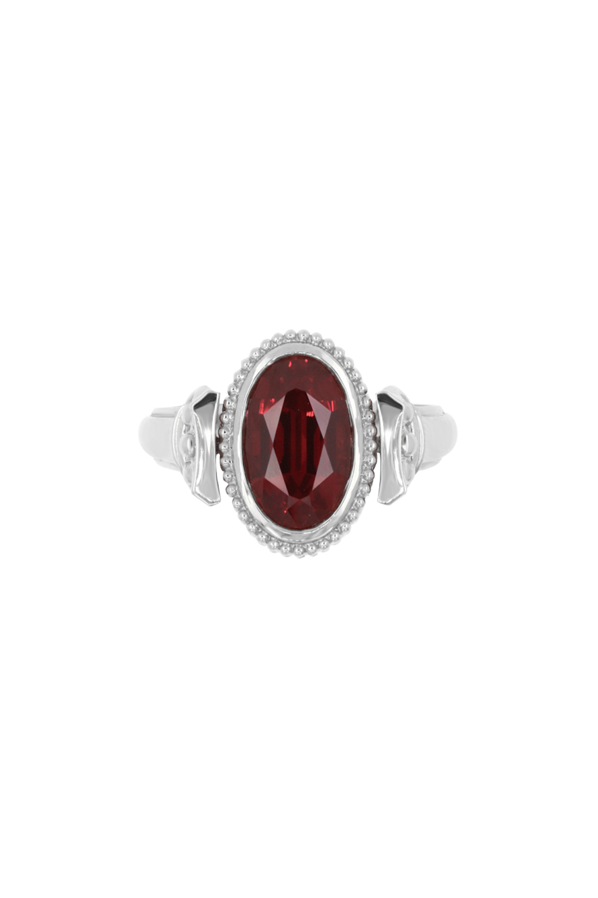 “Regency” Ruby Classic Silver Duality Signet Ring
