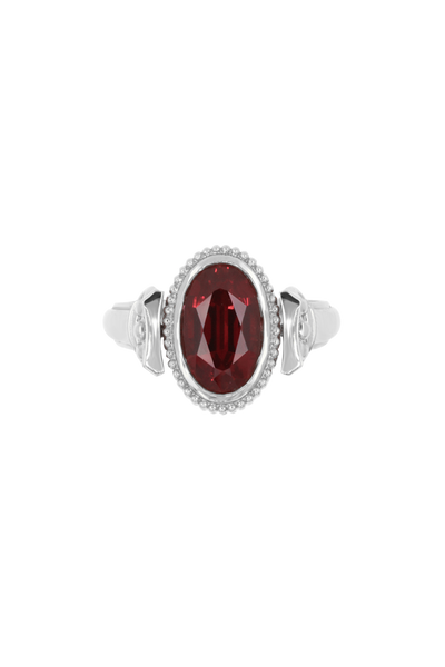 “Regency” Ruby Classic Silver Duality Signet Ring