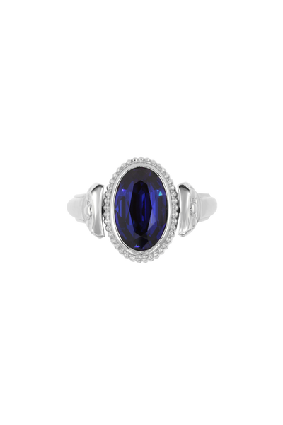 “Regency” Sapphire Silver Duality Signet Ring