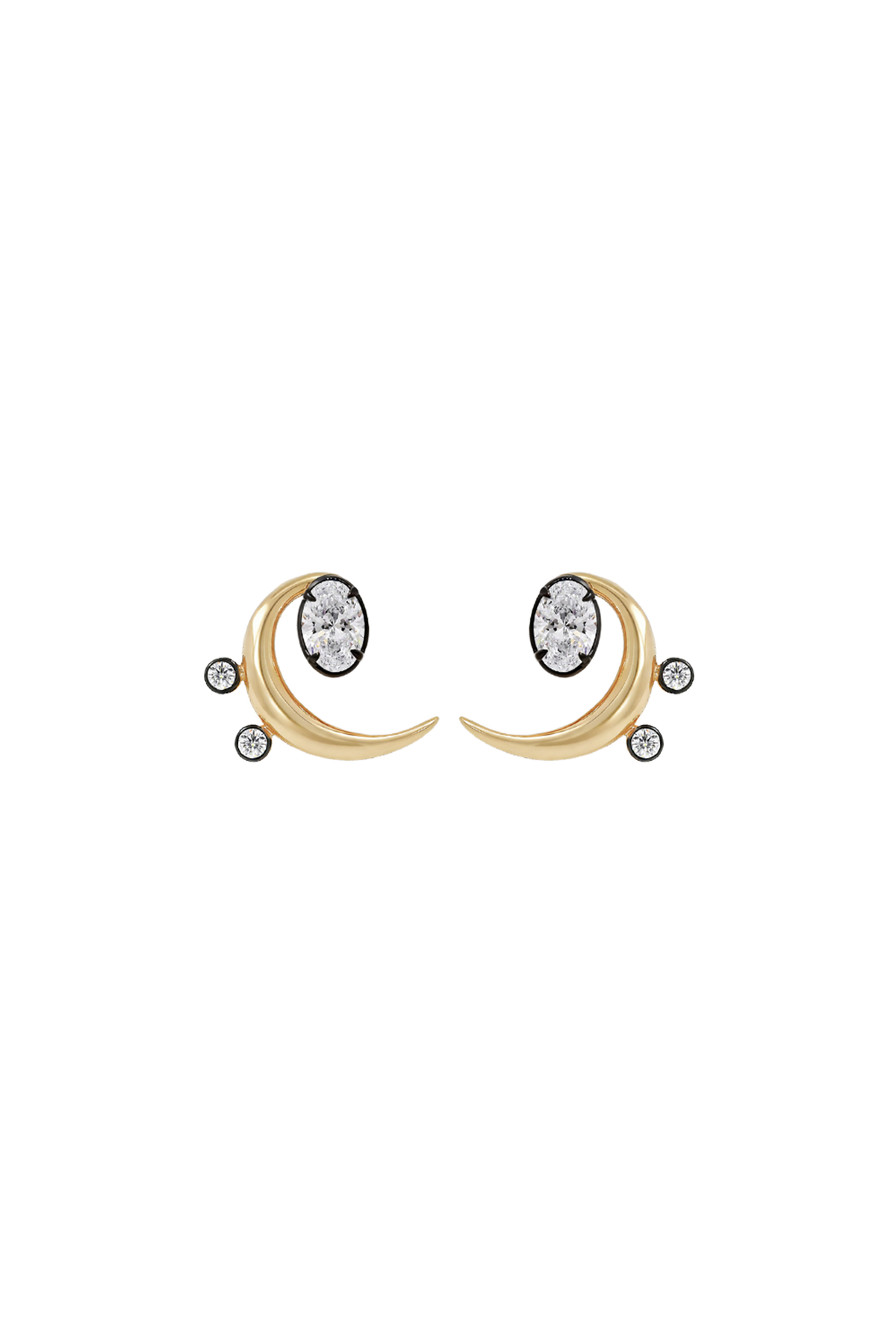 "MFE" Two-Tone 18k Bass Diamond Earrings