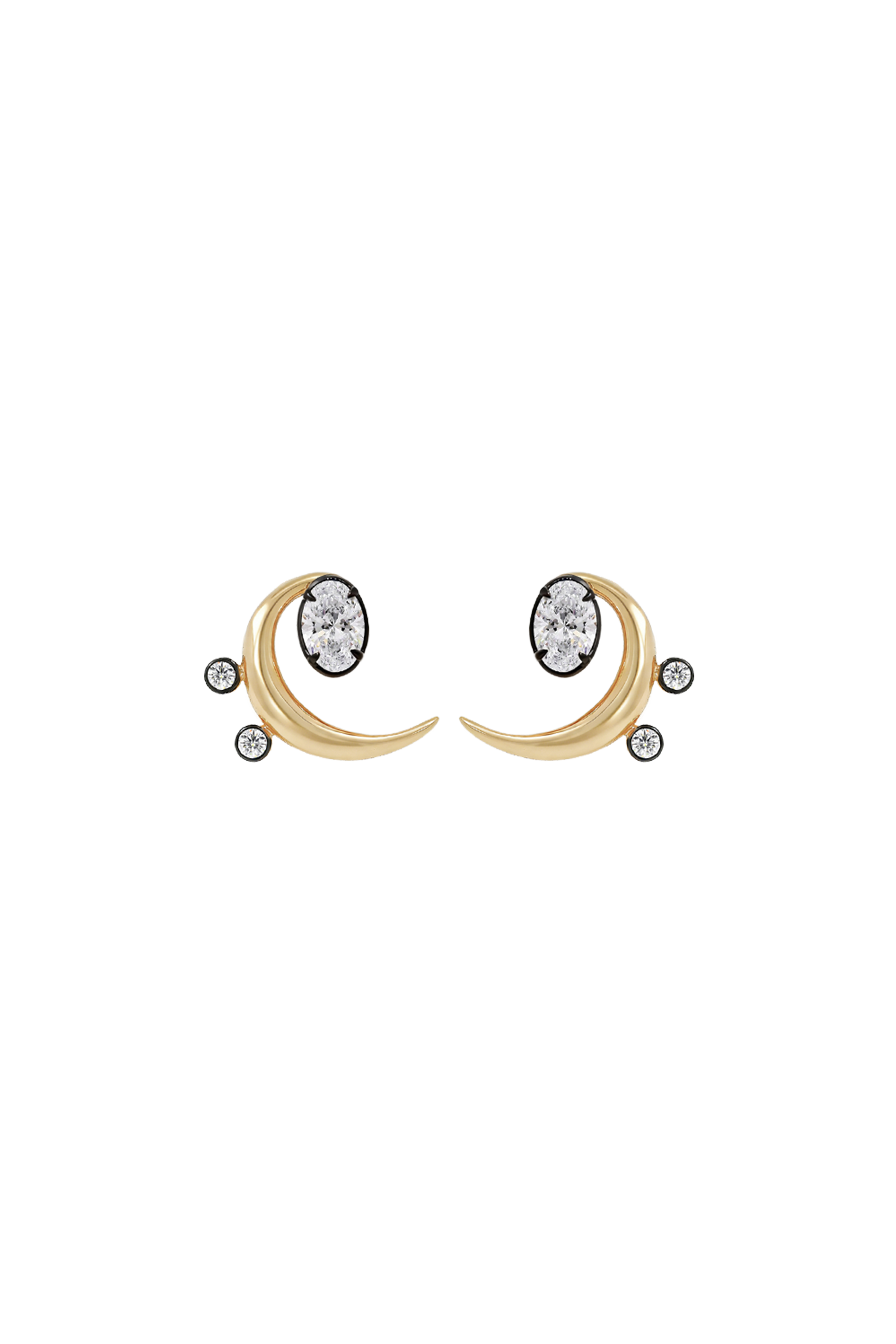"MFE" Two-Tone 18k Bass Diamond Earrings