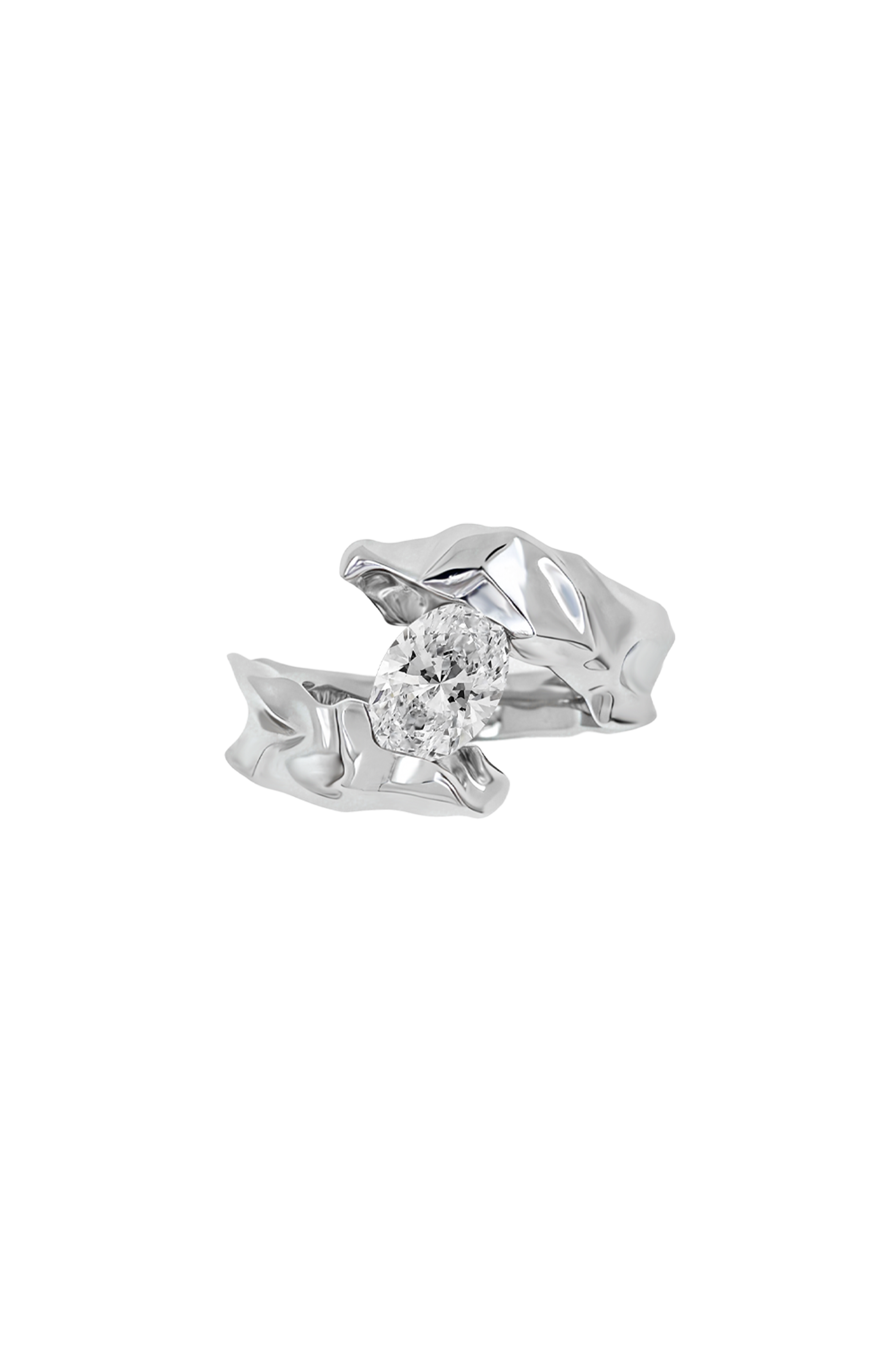 "Siren" Silver Marquise Diamond Reef Ring