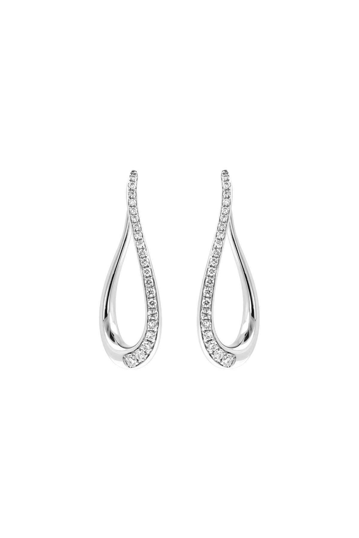 "Siren" Silver Pavé Beckon Earrings