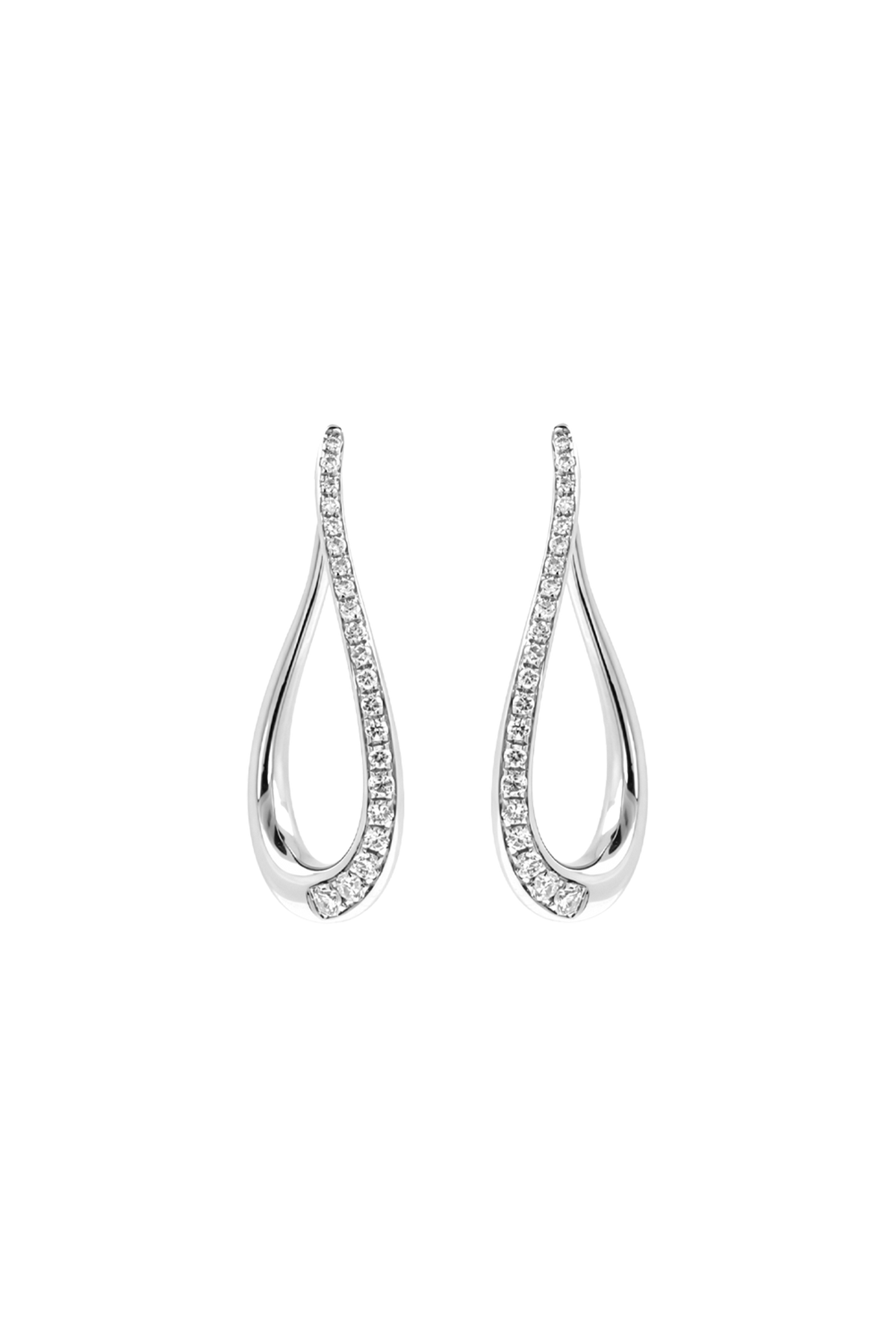 "Siren" Silver Pavé Beckon Diamond Earrings