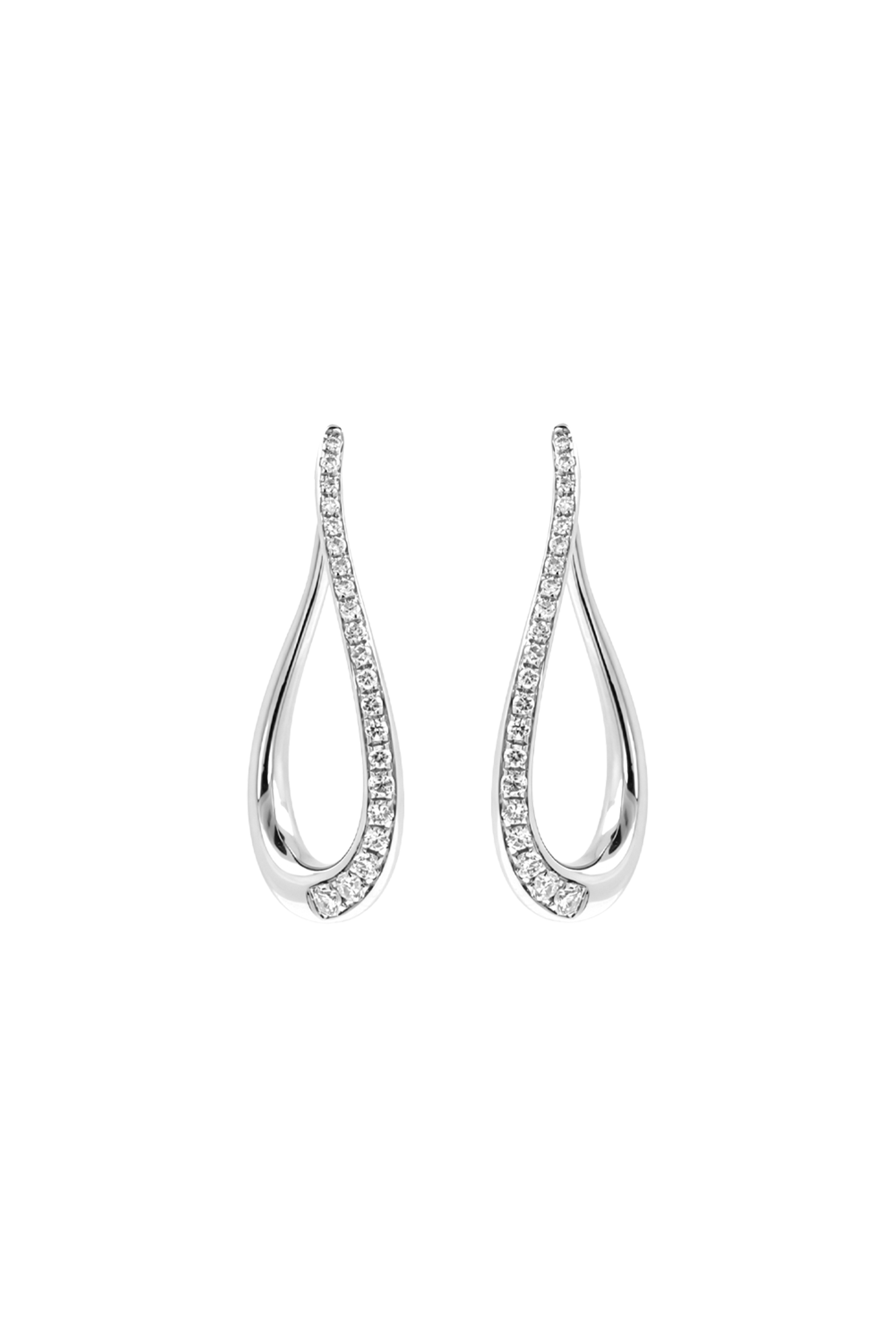 "Siren" Silver Pavé Beckon Diamond Earrings