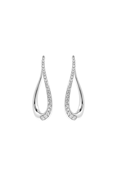 "Siren" Silver Pavé Beckon Diamond Earrings