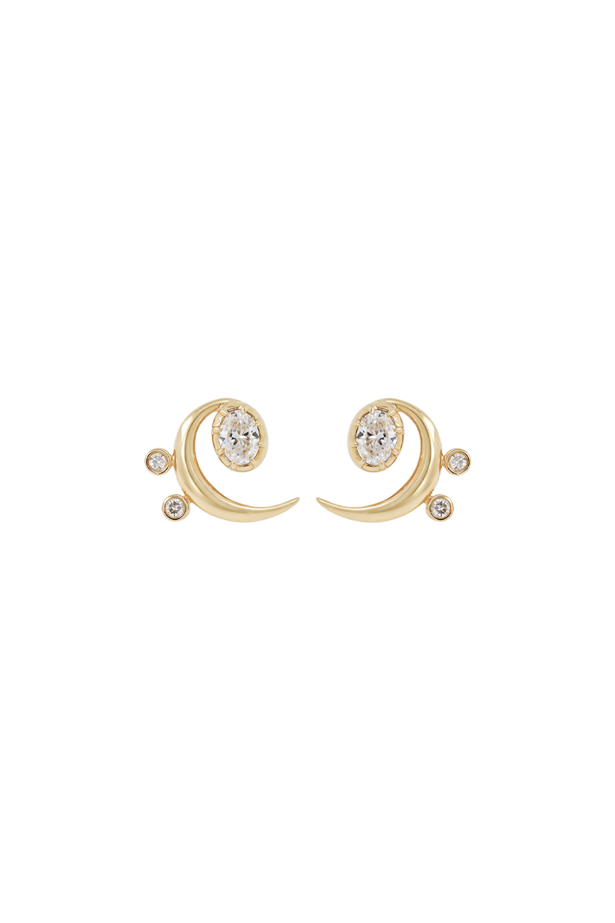 "MFE" Petite 18k Bass Diamond Earrings