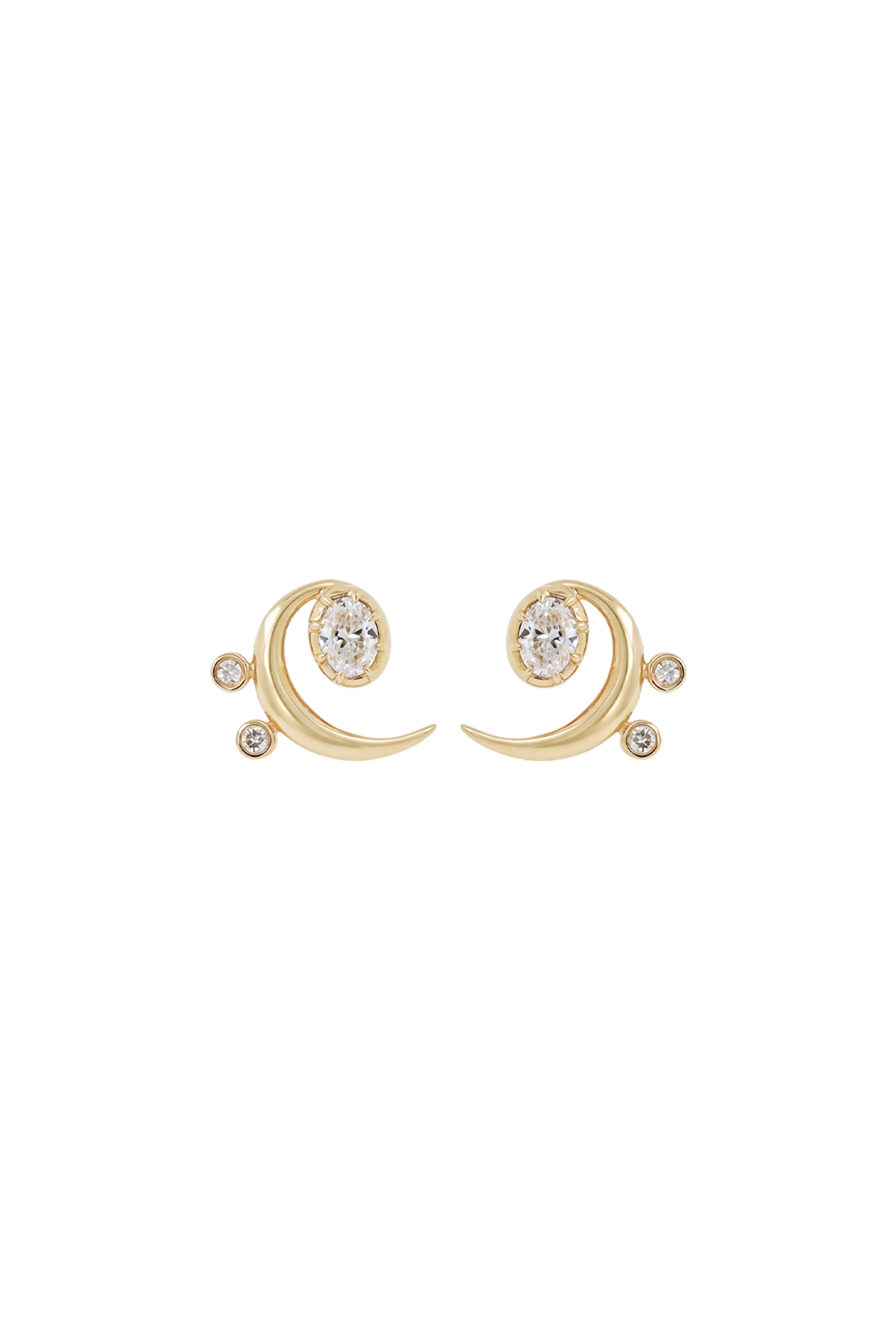 "MFE" Petite 18k Bass Diamond Earrings