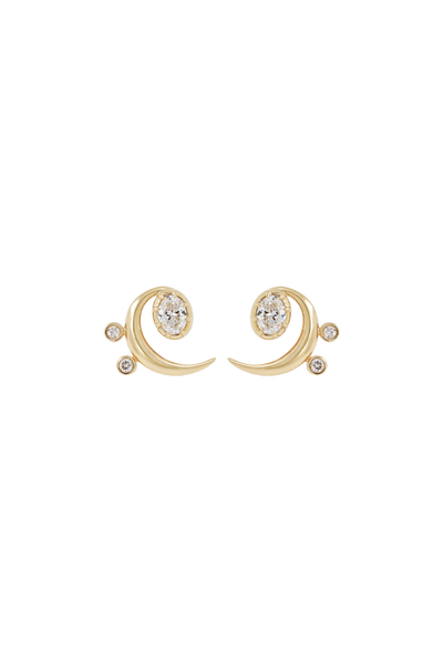 "MFE" Petite 18k Bass Diamond Earrings
