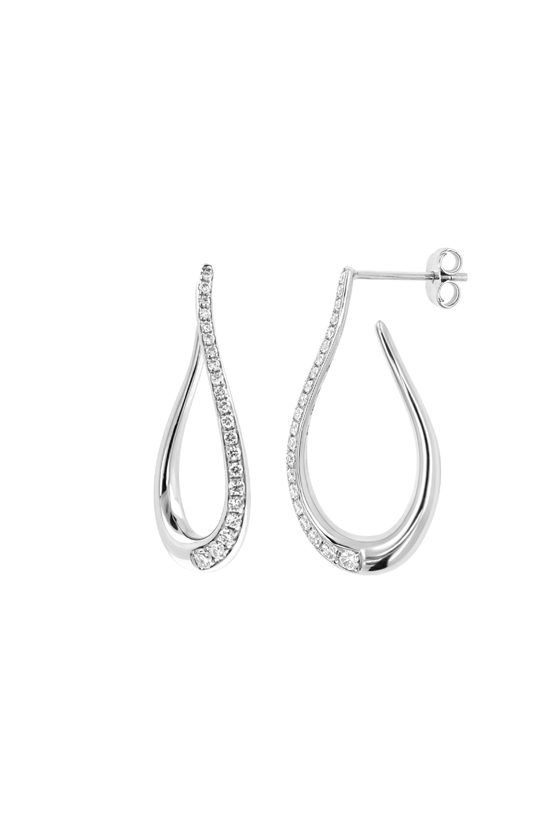 "Siren" Silver Pavé Beckon Diamond Earrings