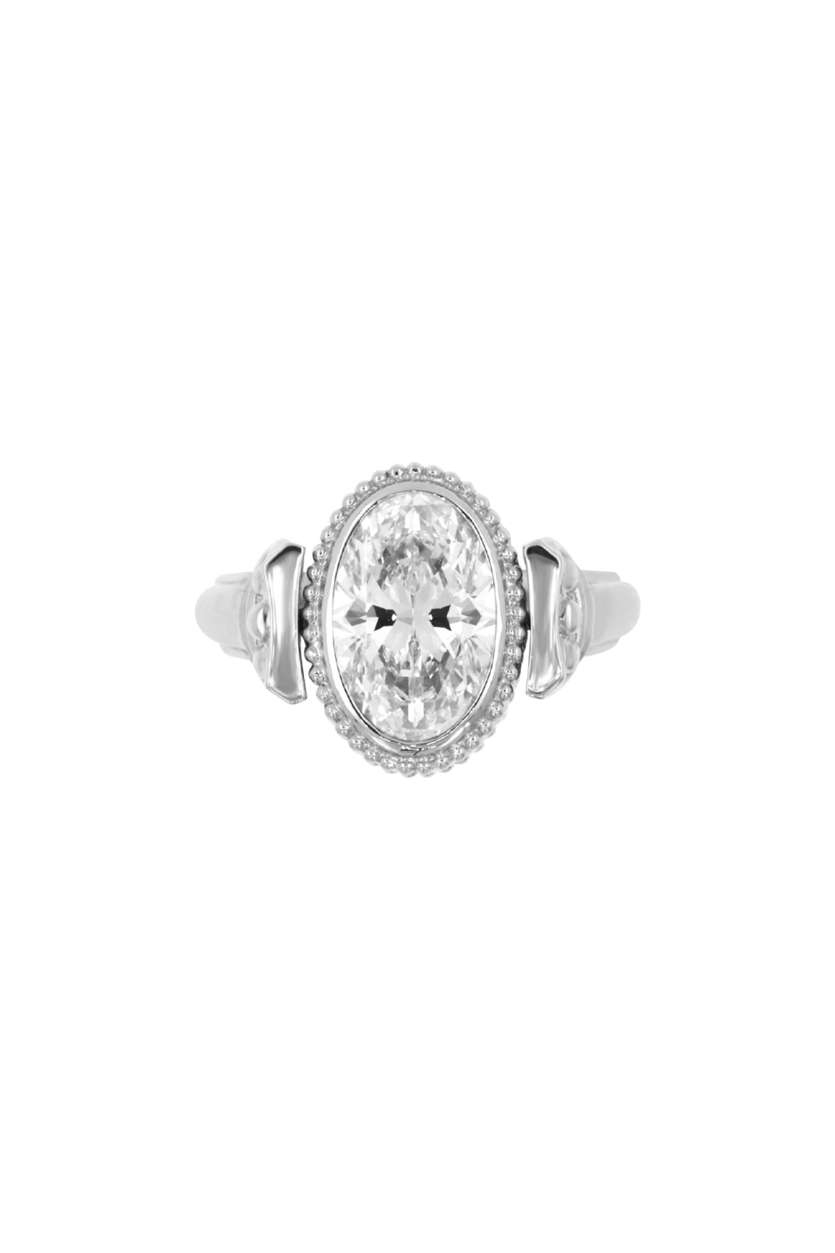 "Regency" Diamond Silver Classic Duality Signet Ring