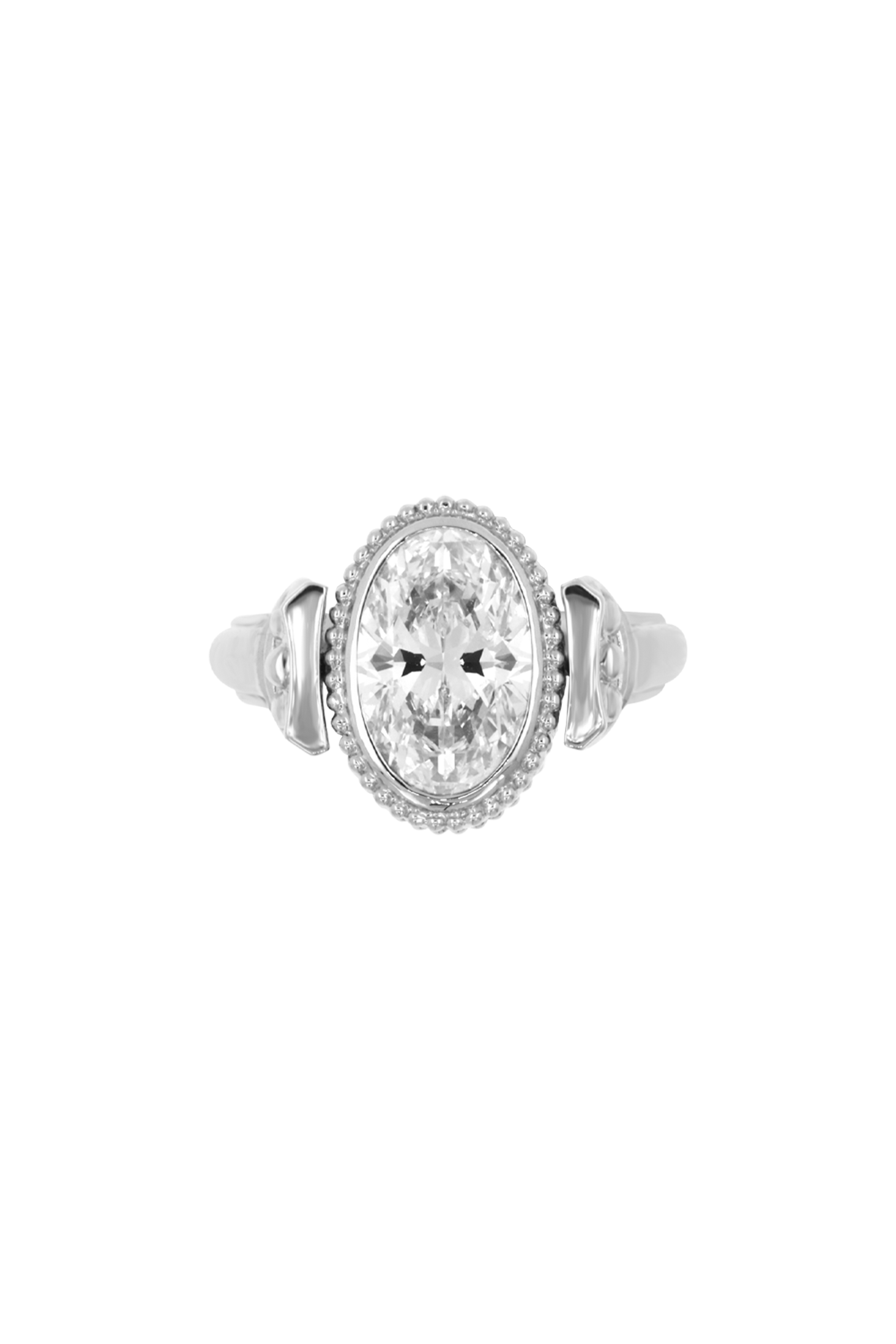 "Regency" Diamond Silver Classic Duality Signet Ring