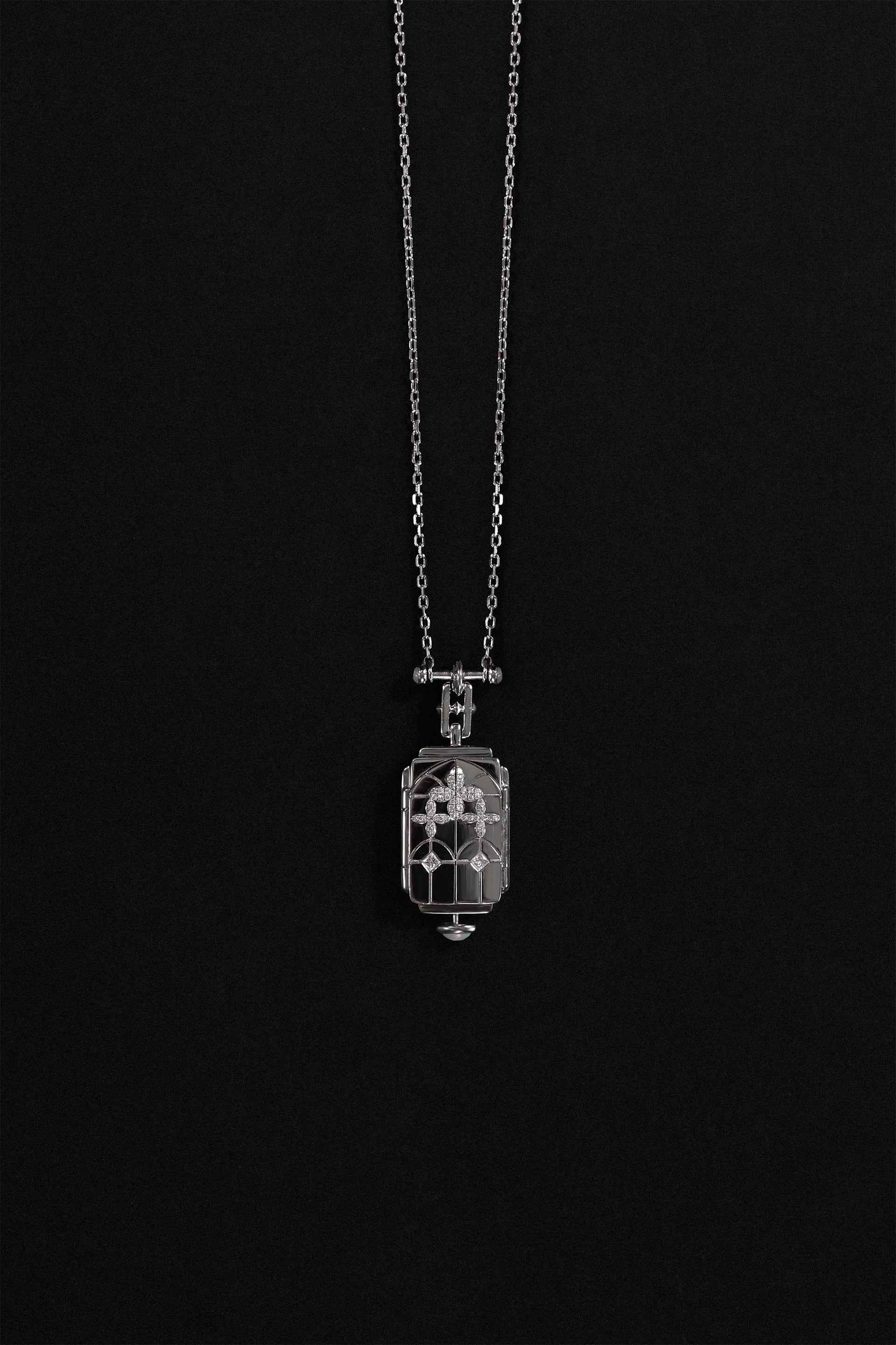 “Chamber” Silver Memory Locket Diamond Necklace