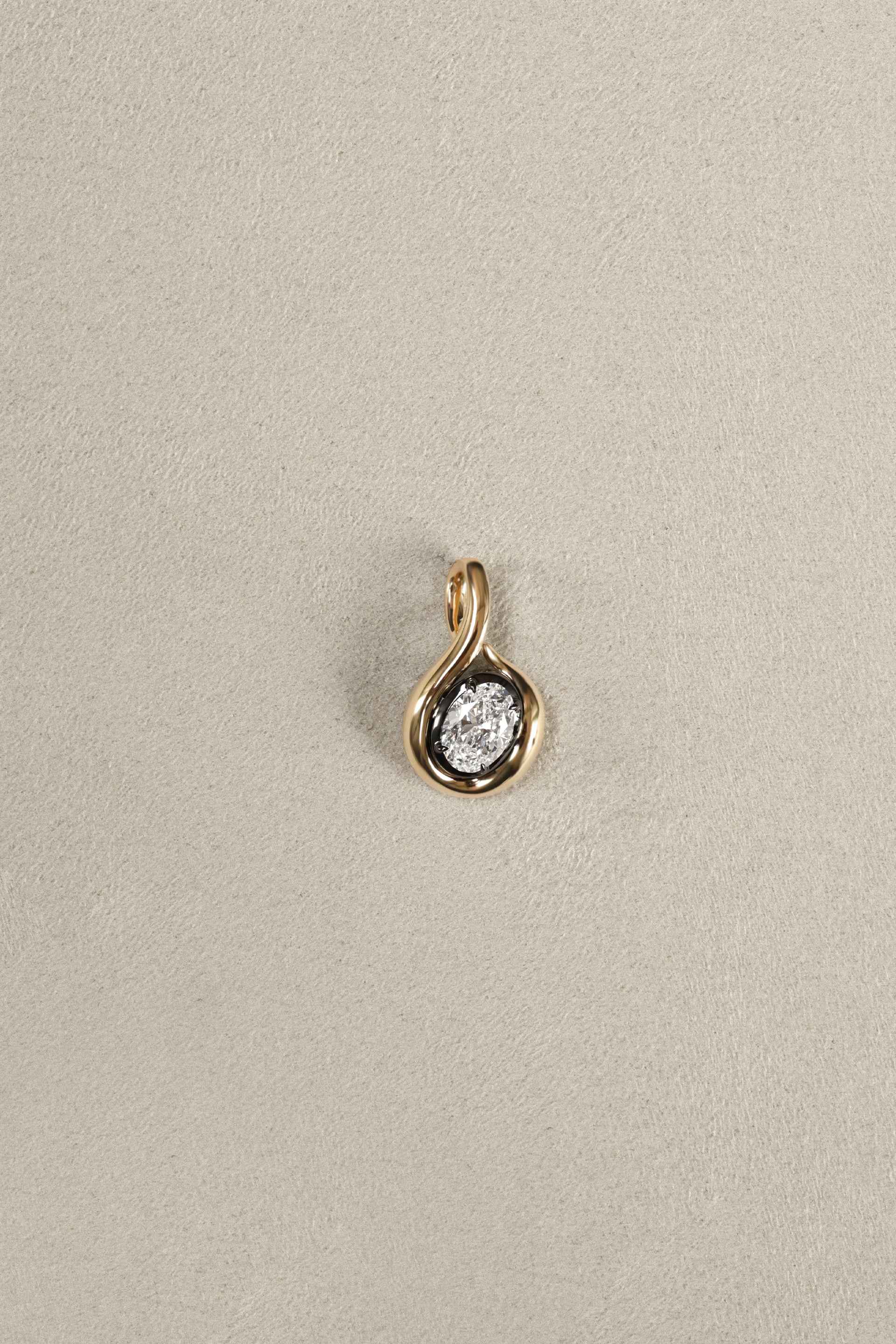 "MFE" Two-Tone 18k Quaver Diamond Pendant Necklace