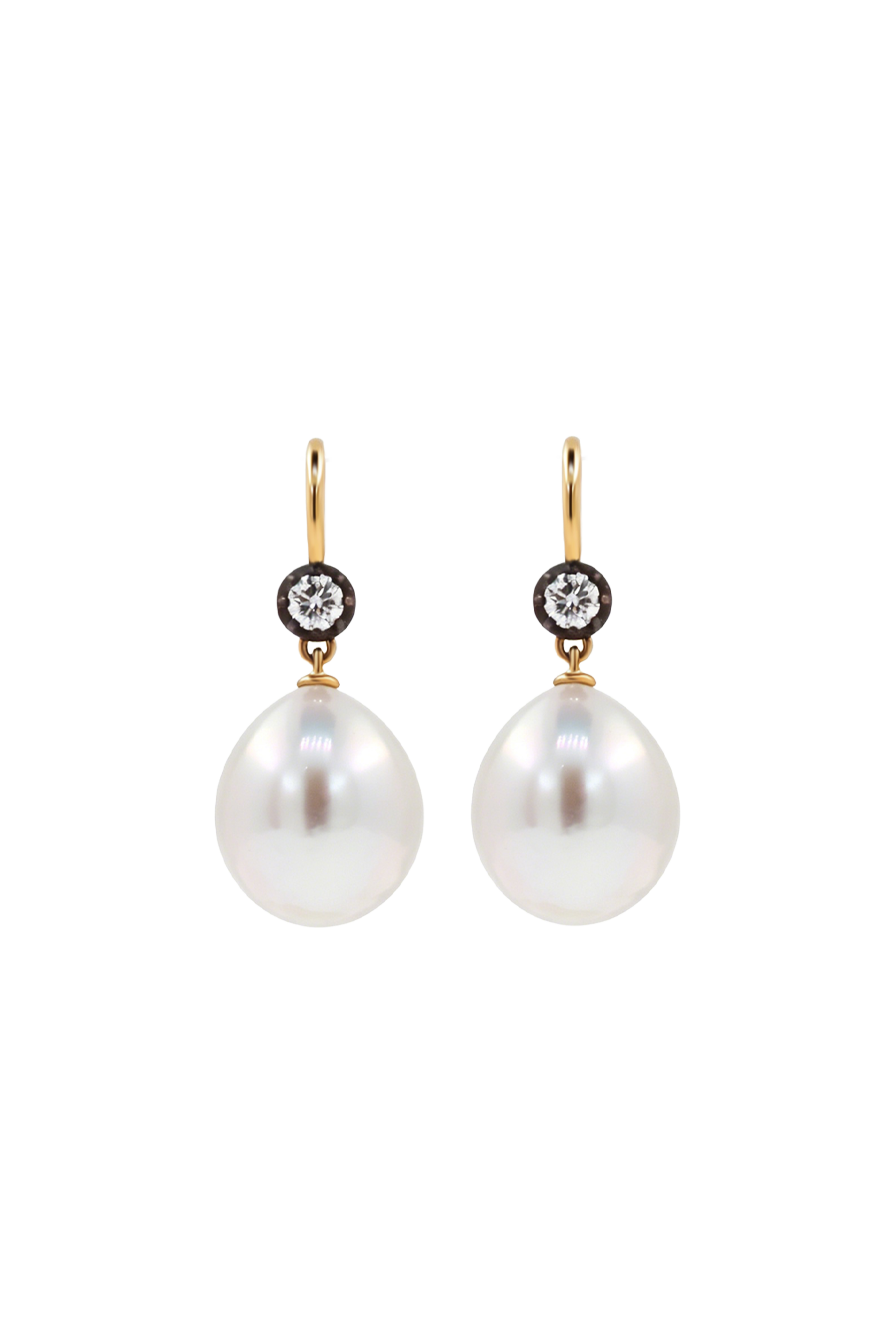 "Siren" Baroque Pearl & Diamond Earrings