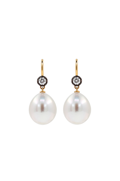 "Siren" Baroque Pearl & Diamond Earrings