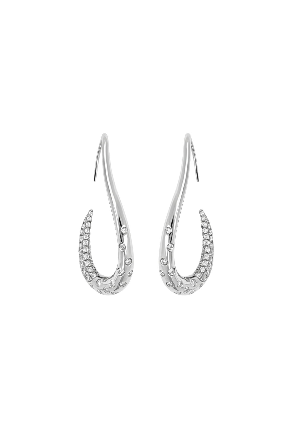 "Siren" Silver Pavé Beckon Diamond Earrings