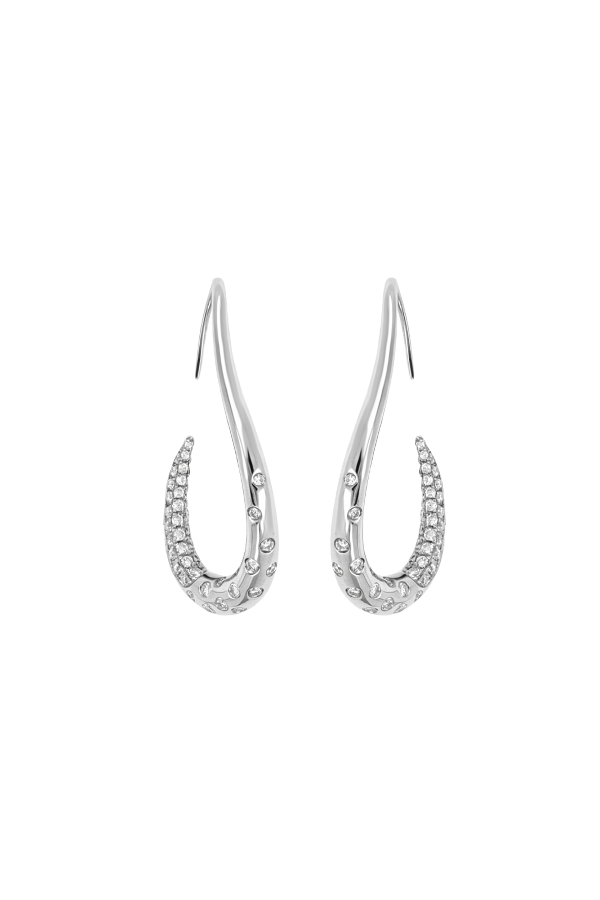 "Siren" Silver Pavé Beckon Diamond Earrings