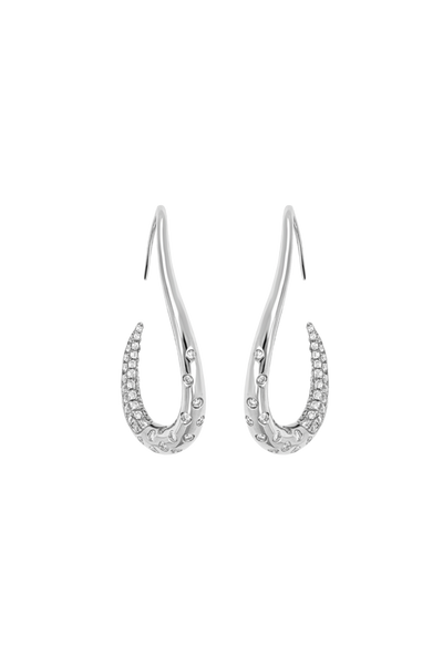 "Siren" Silver Pavé Beckon Diamond Earrings