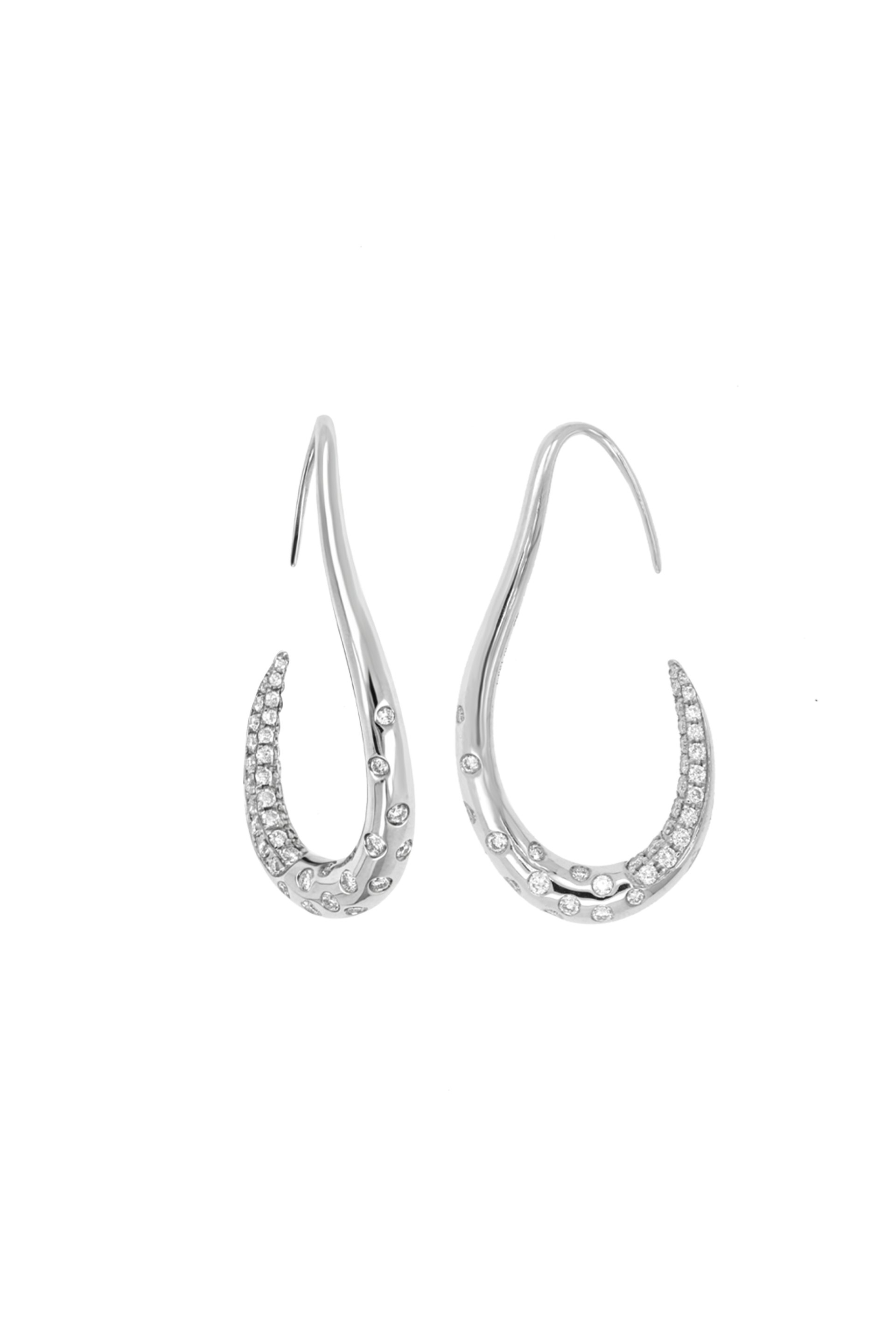 "Siren" Silver Pavé Beckon Diamond Earrings