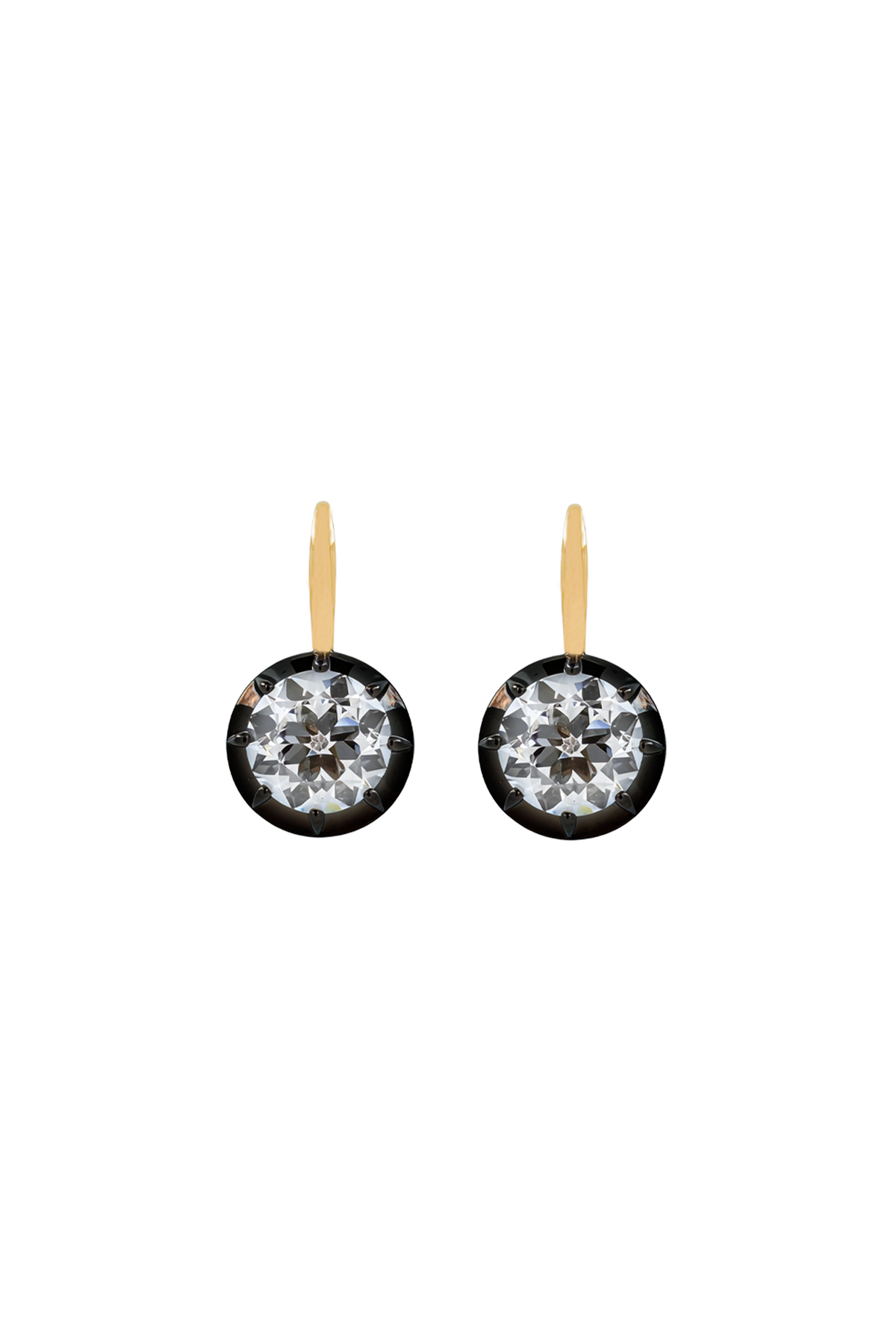 “Regency” Two-Tone Round (3ct each) Rose-Back Diamond Studs