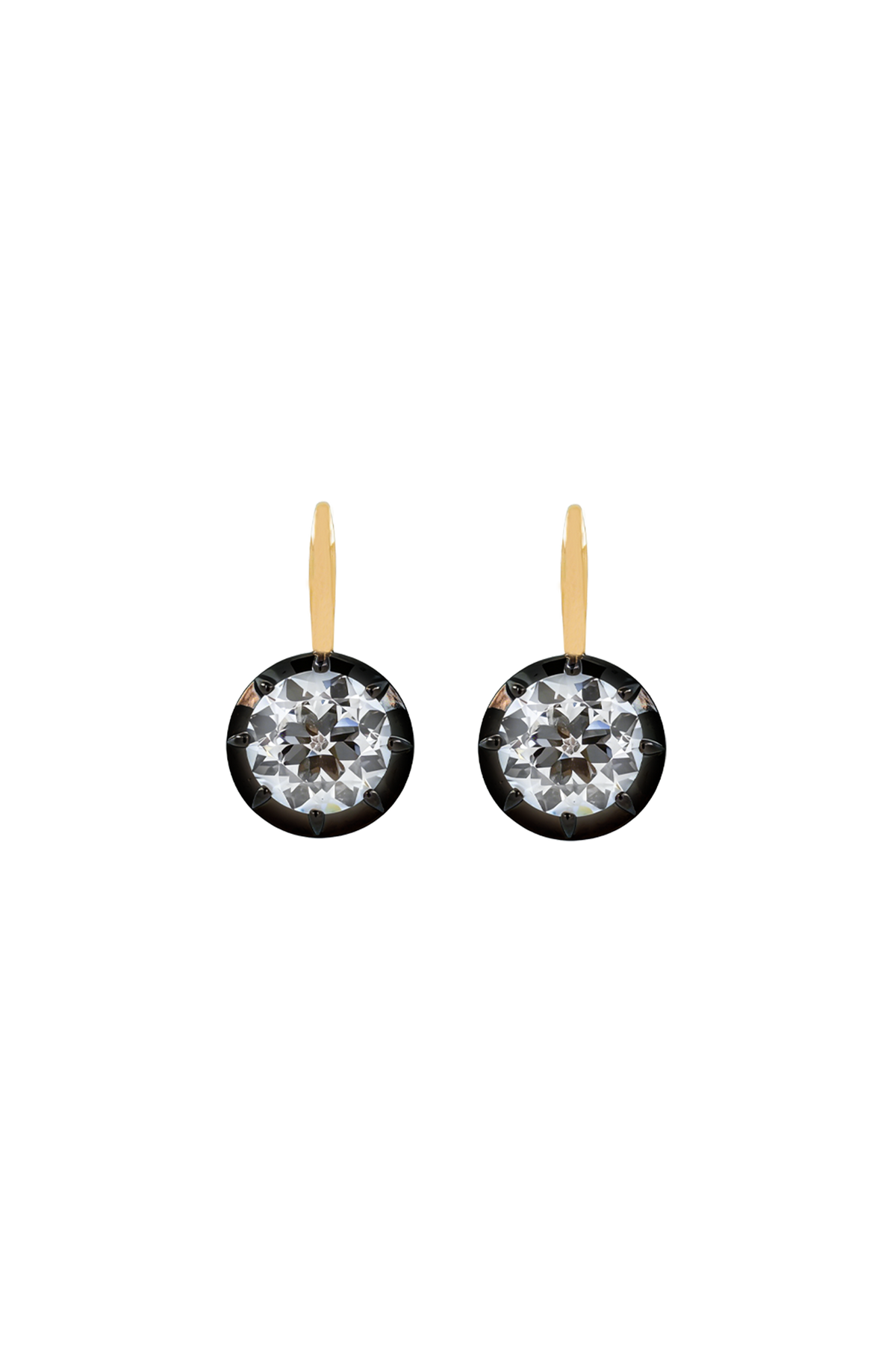 “Regency” Two-Tone Round (3ct each) Rose-Back Diamond Studs