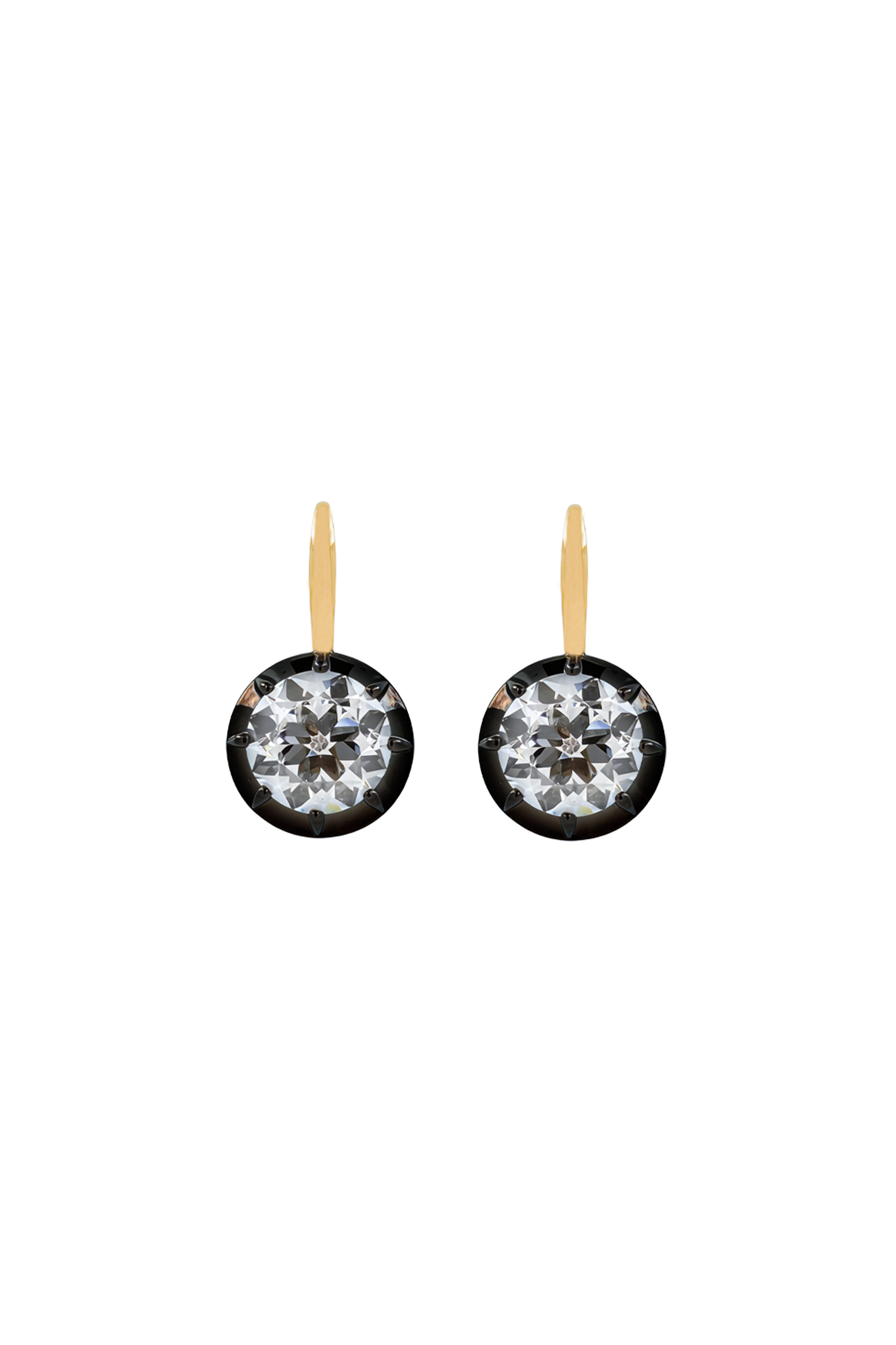 “Regency” Two-Tone Round (3ct each) Rose-Back Diamond Studs