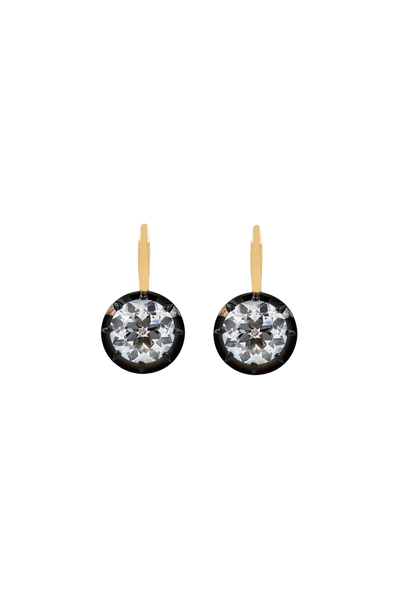 “Regency” Two-Tone Round (3ct each) Rose-Back Diamond Studs