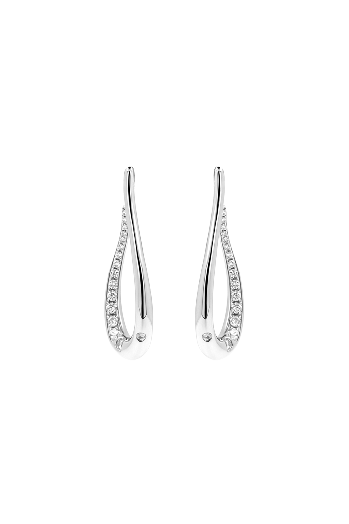 "Siren" Silver Pavé Beckon Diamond Earrings