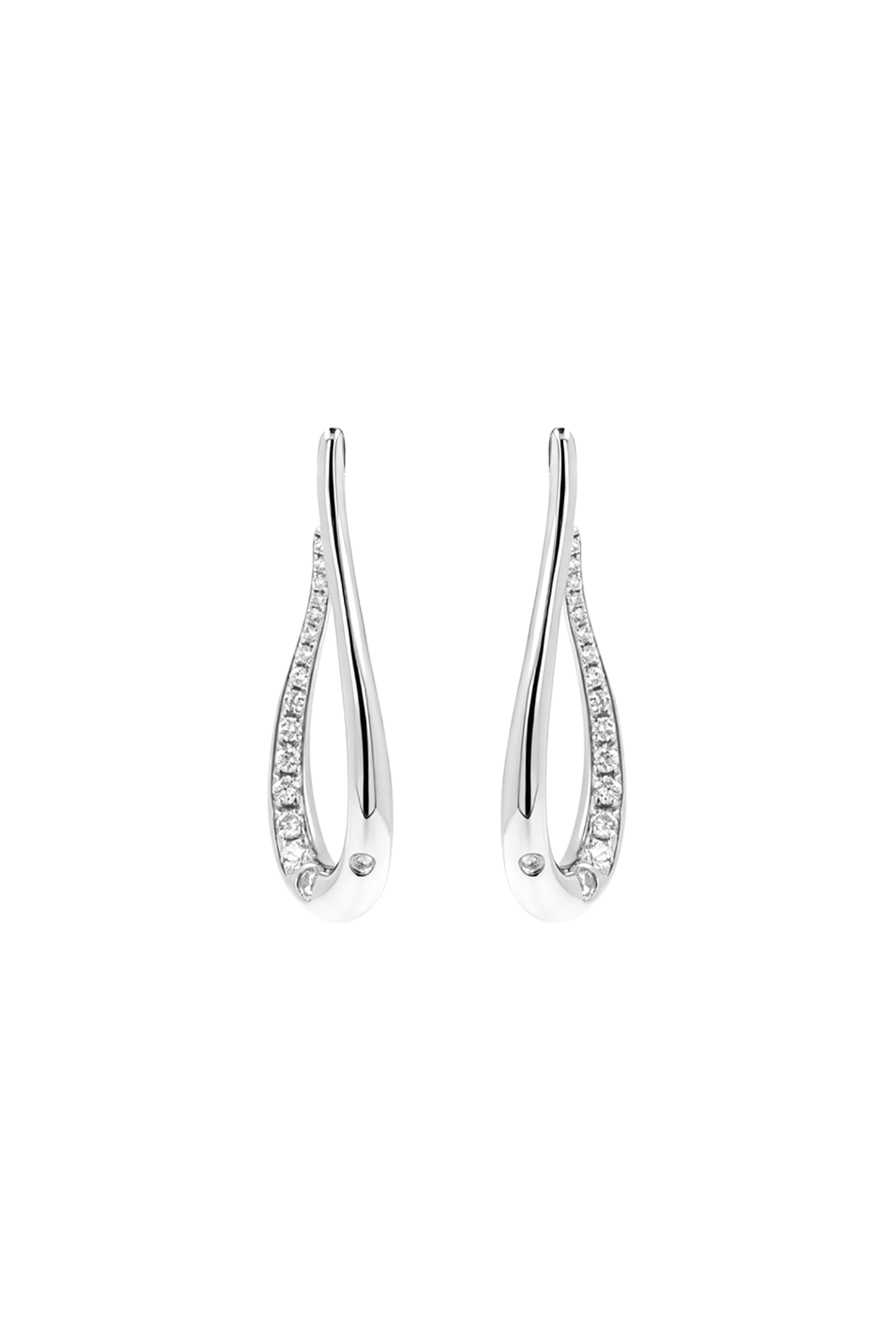 "Siren" Silver Pavé Beckon Diamond Earrings