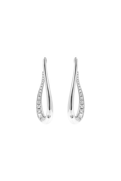 "Siren" Silver Pavé Beckon Diamond Earrings