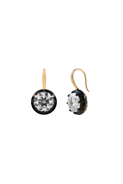 “Regency” Two-Tone Round (3.15ct) Rose-Back Studs