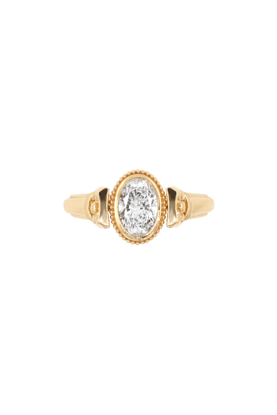“Regency” Diamond Duality Signet Ring, Petite
