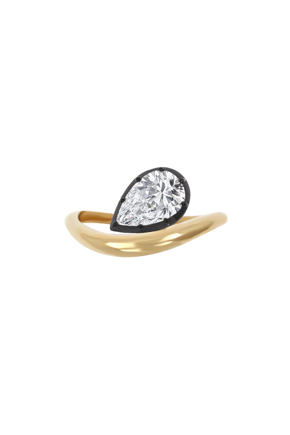 "Siren" Two-Tone Pear Diamond Tidepool Ring