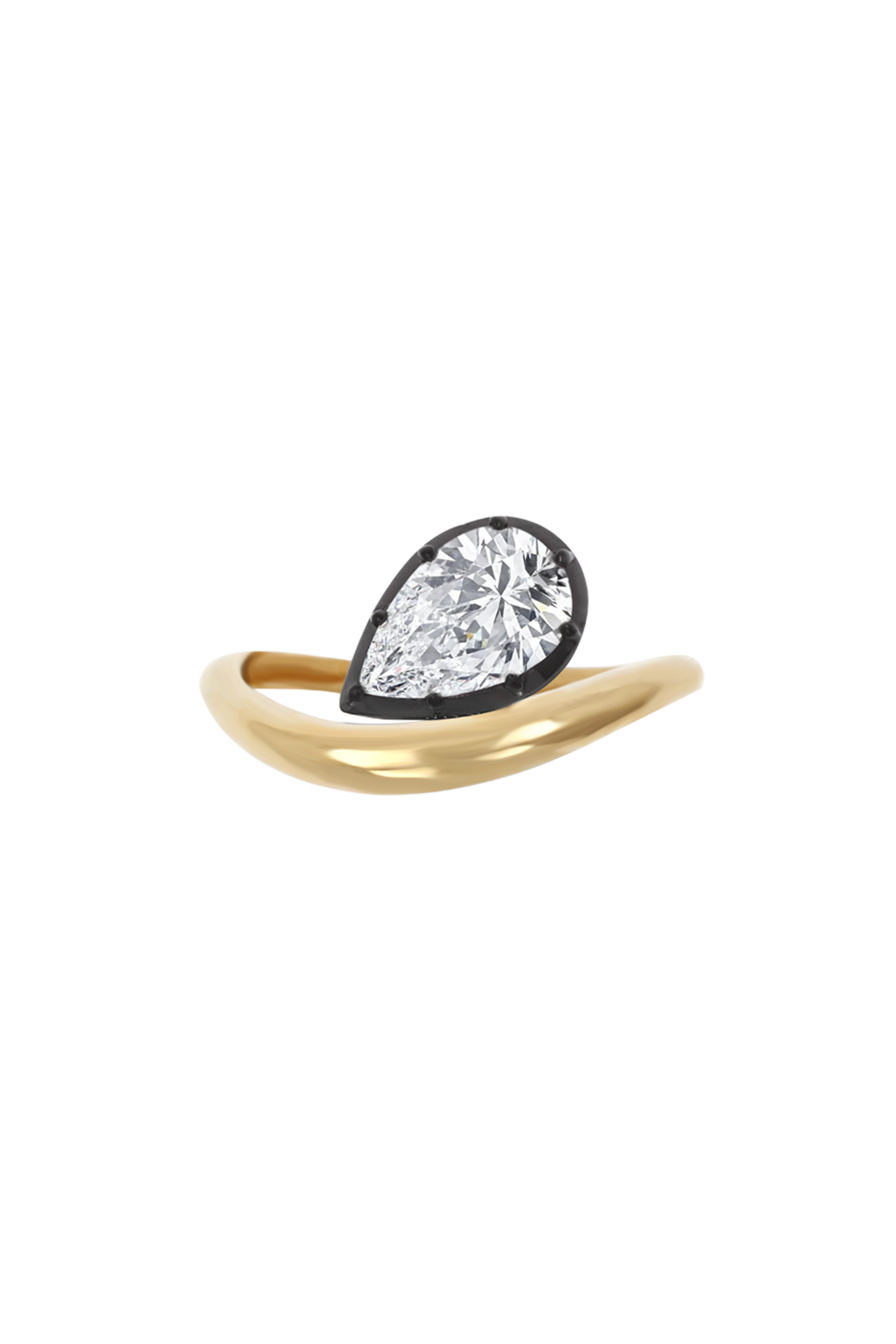 "Siren" Two-Tone Pear Diamond Tidepool Ring