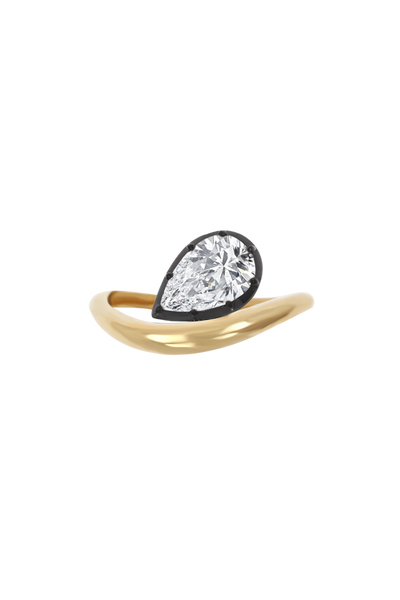 "Siren" Two-Tone Pear Diamond Tidepool Ring