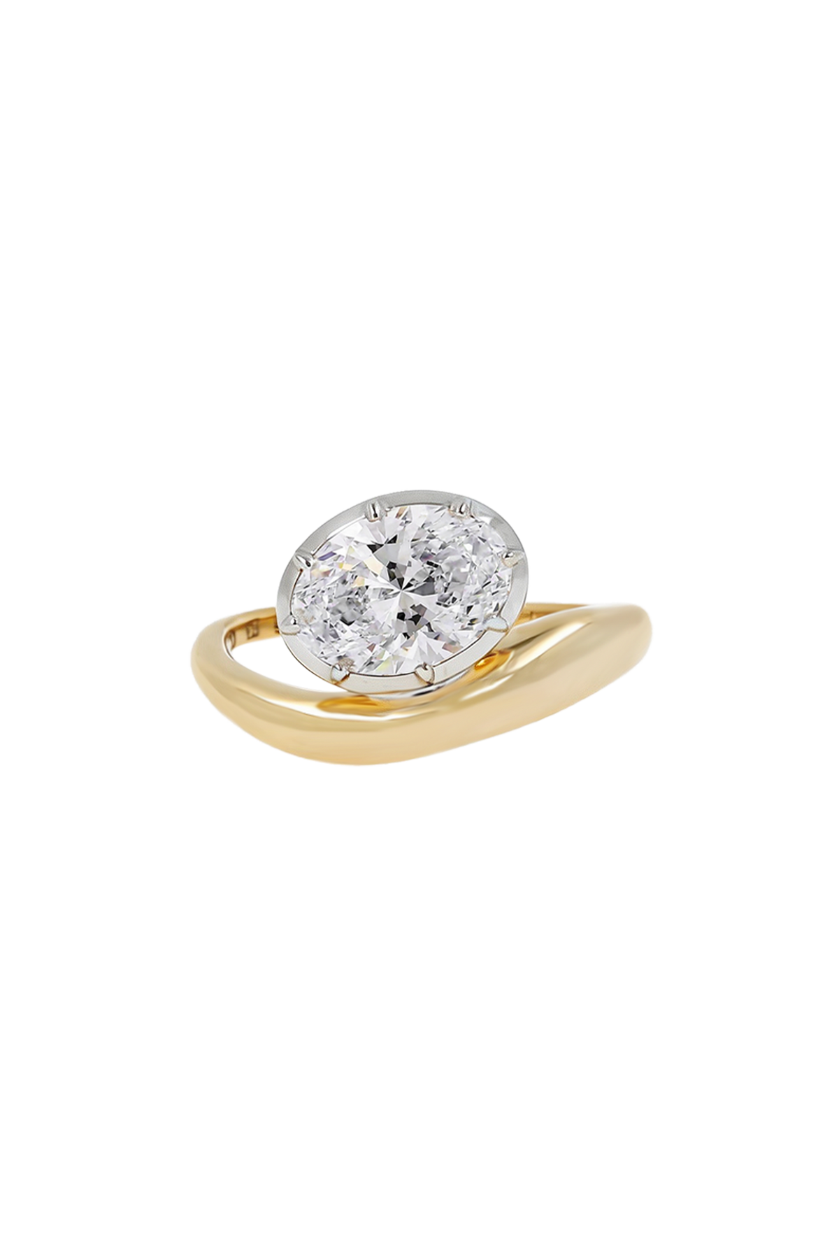 "Siren" Two-Tone Oval Diamond Tidepool Ring