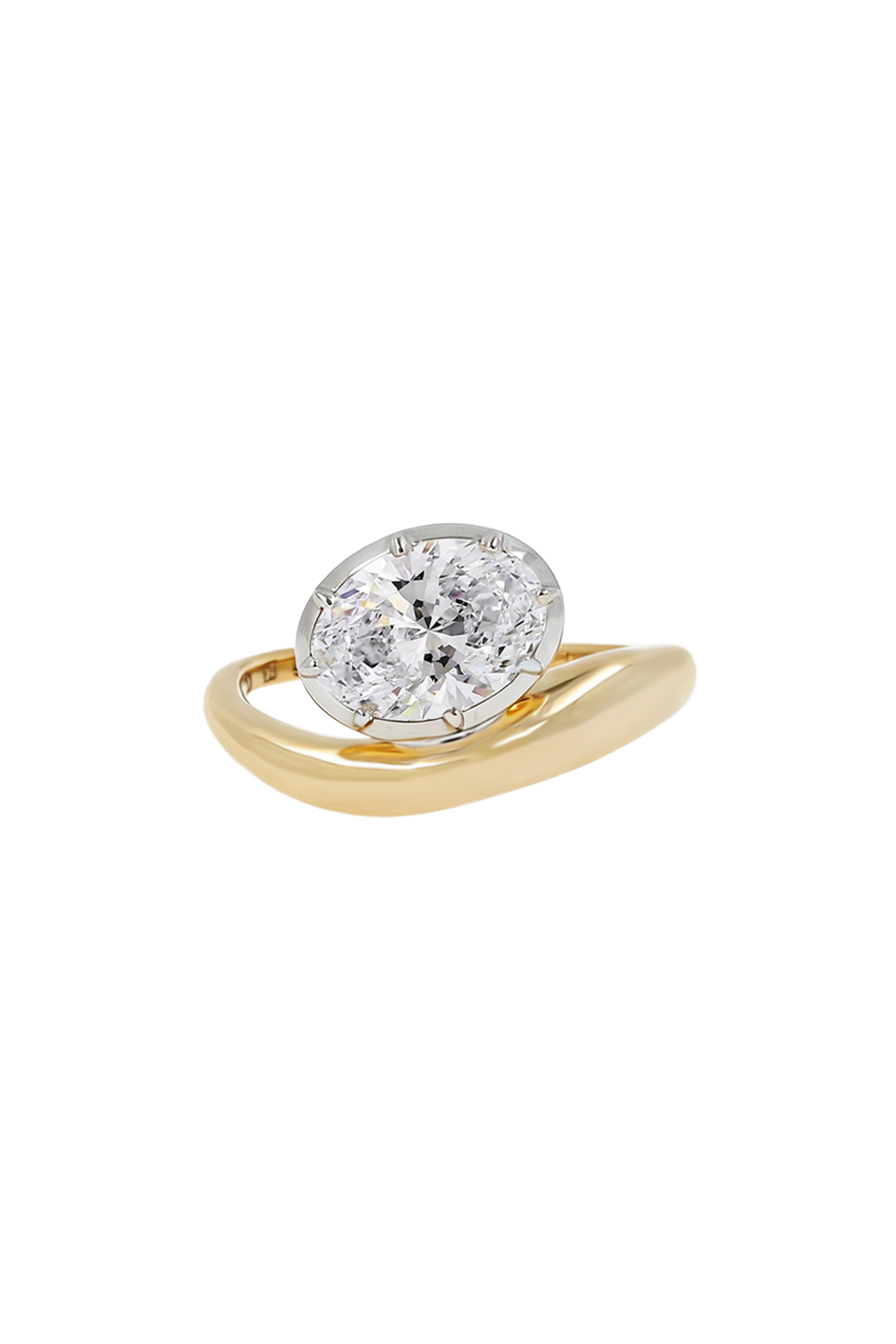 "Siren" Two-Tone Oval Diamond Tidepool Ring