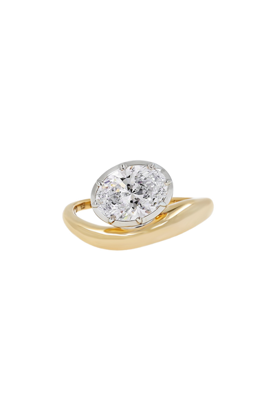 "Siren" Two-Tone Oval Diamond Tidepool Ring