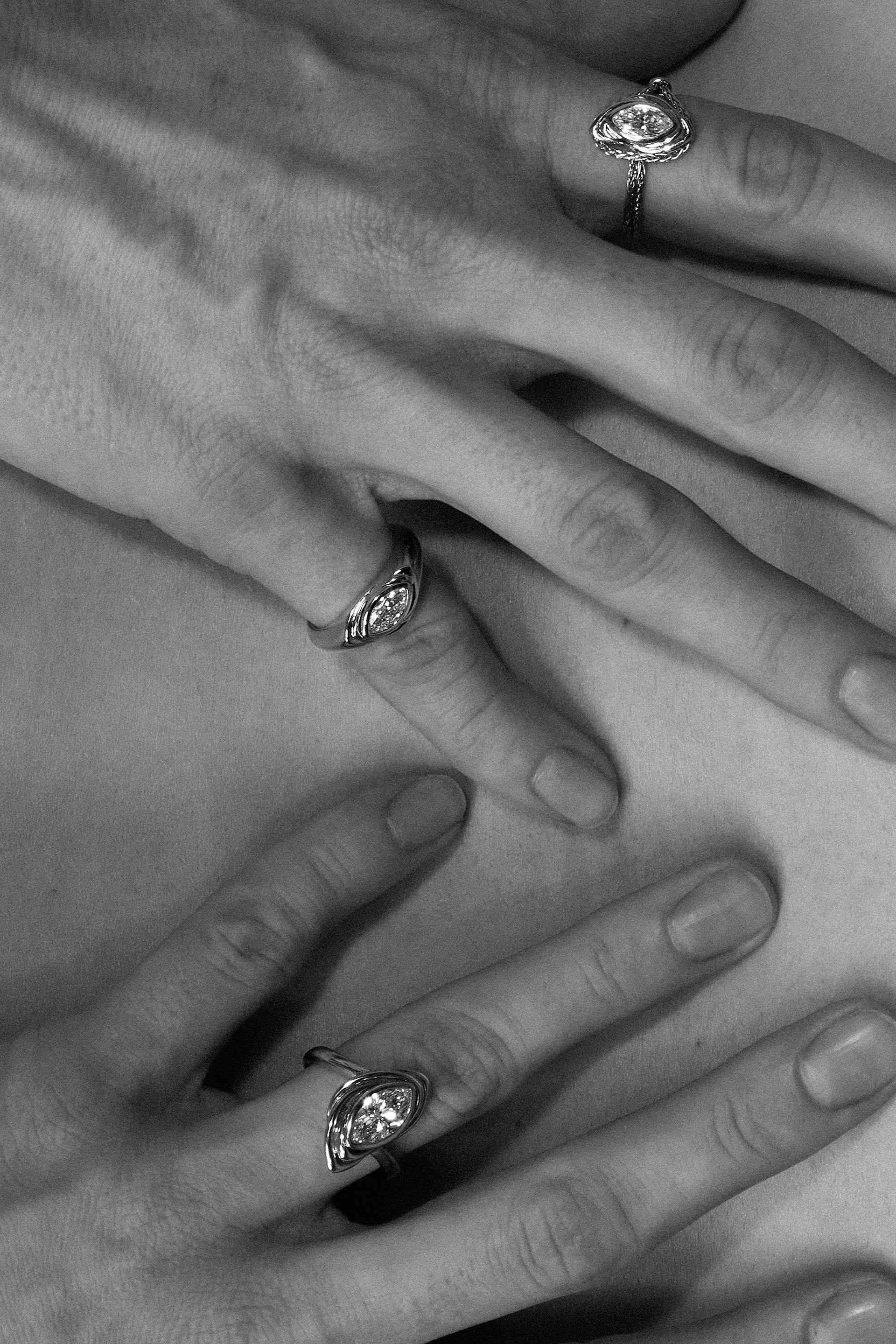 “Third Eye” Silver Diamond Ring