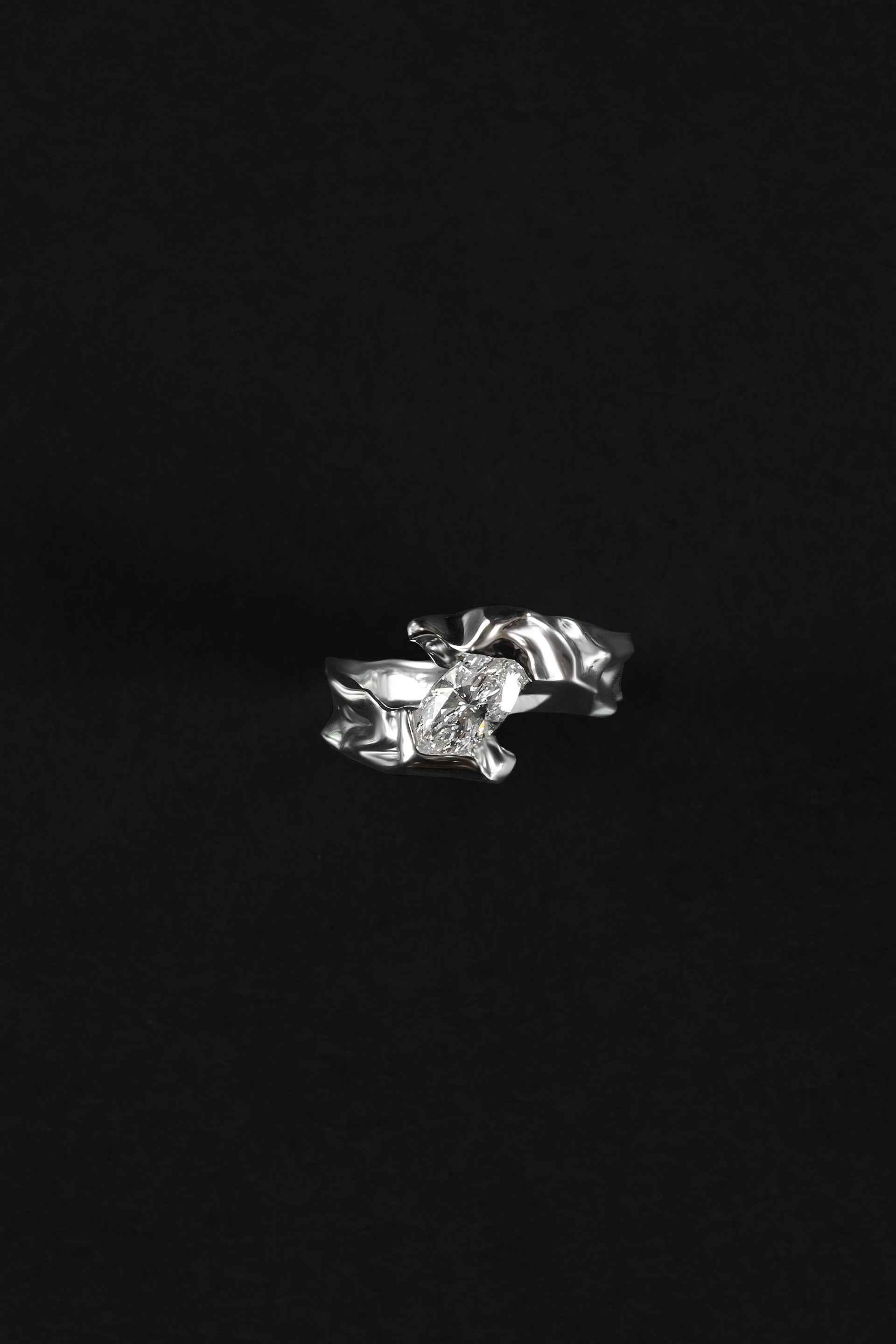 "Siren" Silver Marquise Diamond Reef Ring